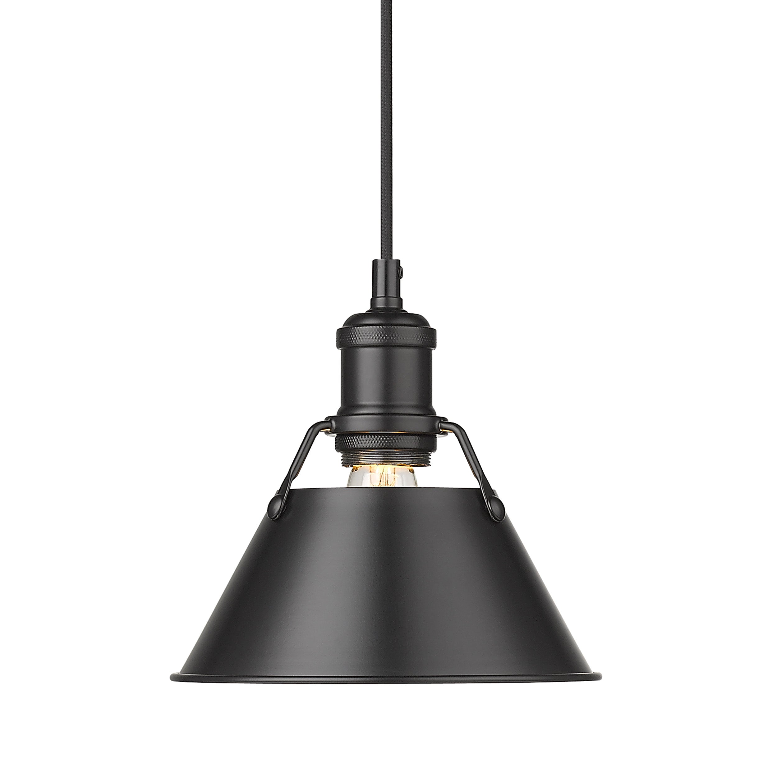 Yep by Golden Lighting Orwell 1-light 8in Pendant in Matte Black - - Golden Lighting