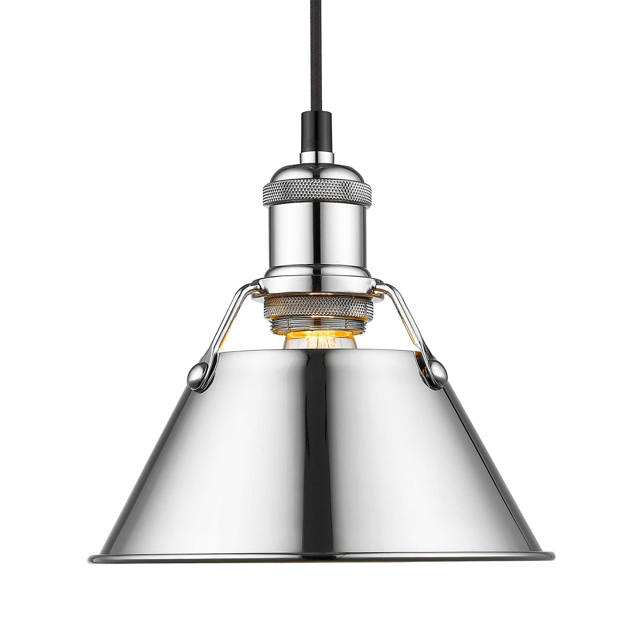 Yep by Golden Lighting Orwell 1-light 8in Pendant in Chrome - Default Title - Golden Lighting