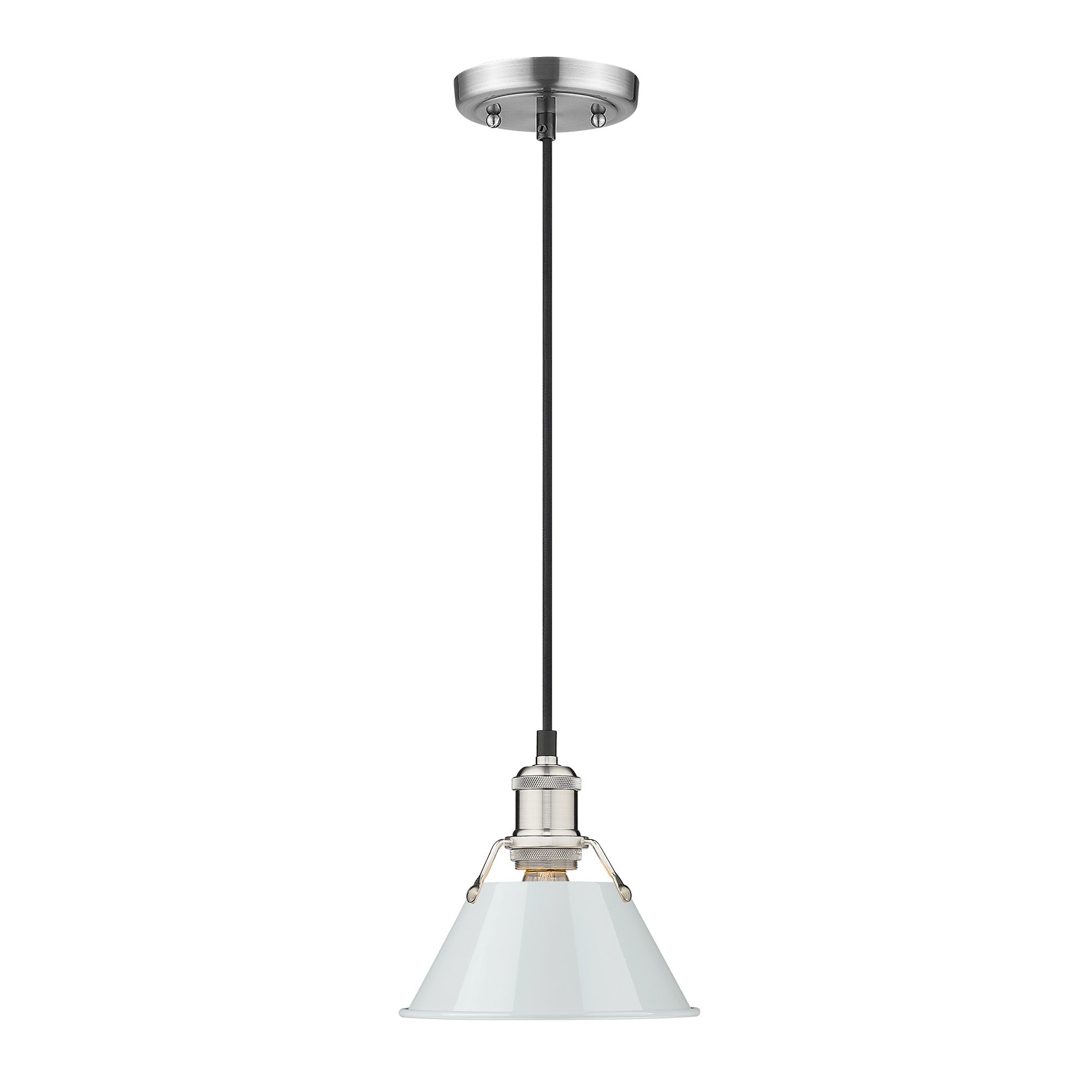 Yep by Golden Lighting Orwell 1-light 8in Pendant in Pewter and Dusky Blue shade - - Golden Lighting