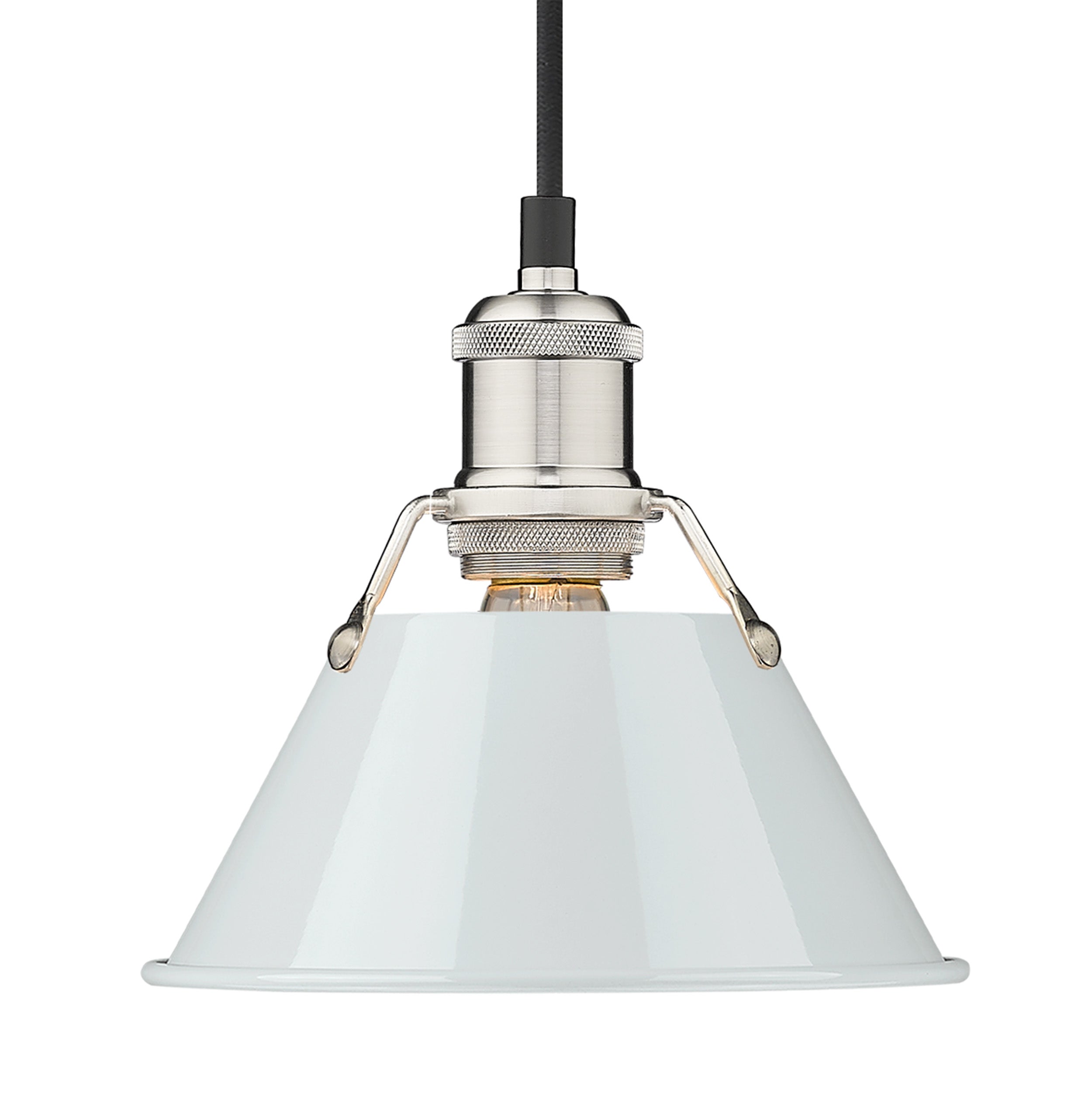 Yep by Golden Lighting Orwell 1-light 8in Pendant in Pewter and Dusky Blue shade - - Golden Lighting