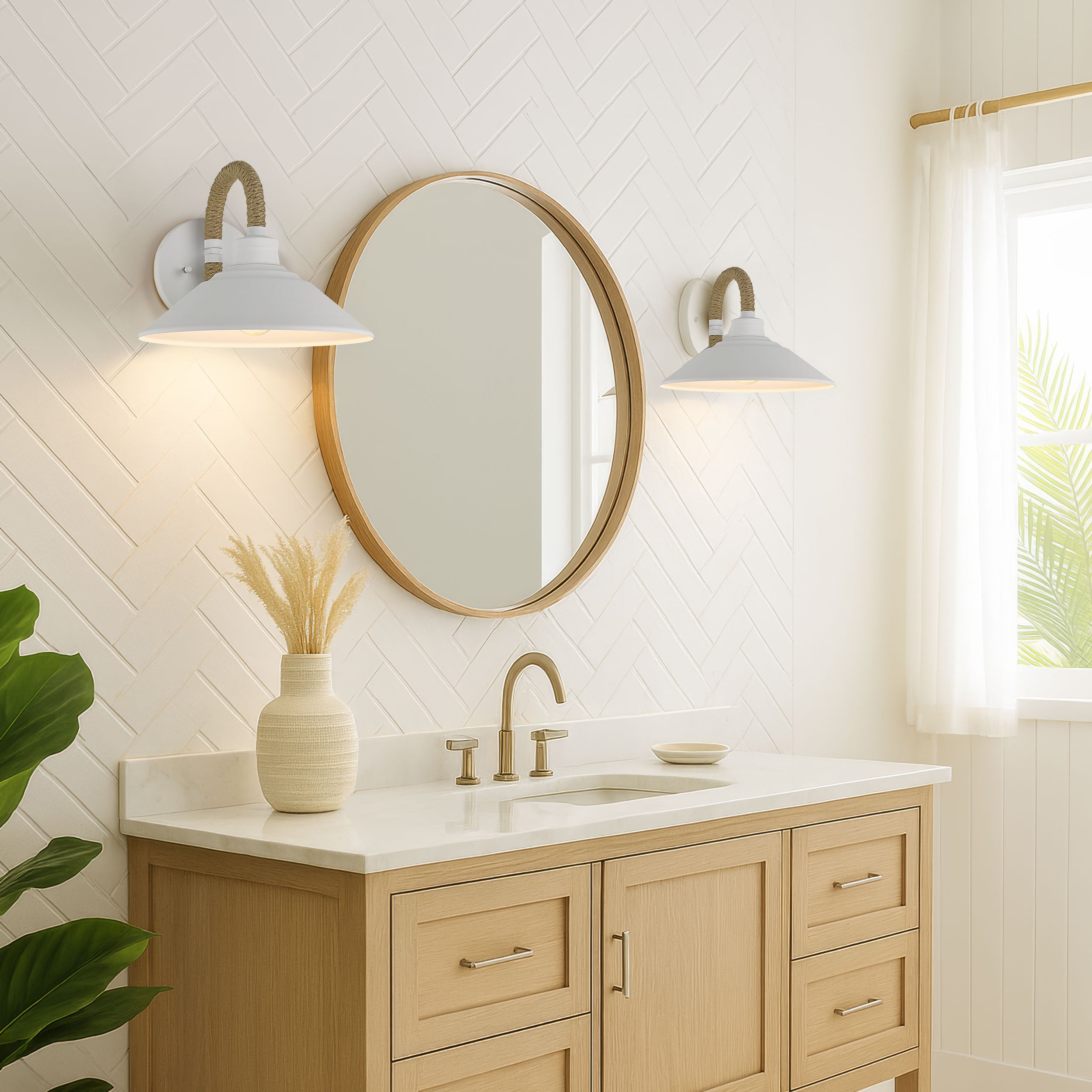 Golden Lighting Journey 1-light Wall Sconce in Natural White - - Golden Lighting