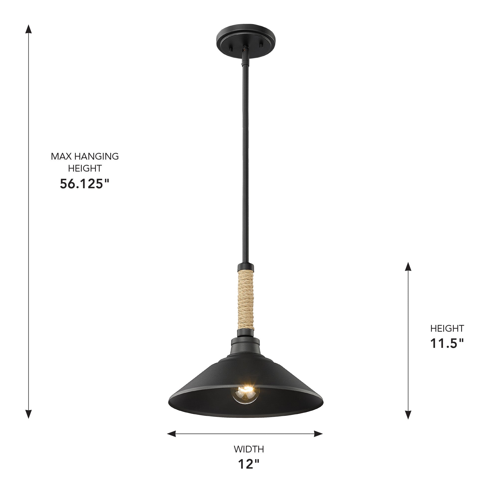 Golden Lighting Journey 1-light Pendant in Natural Black - - Golden Lighting