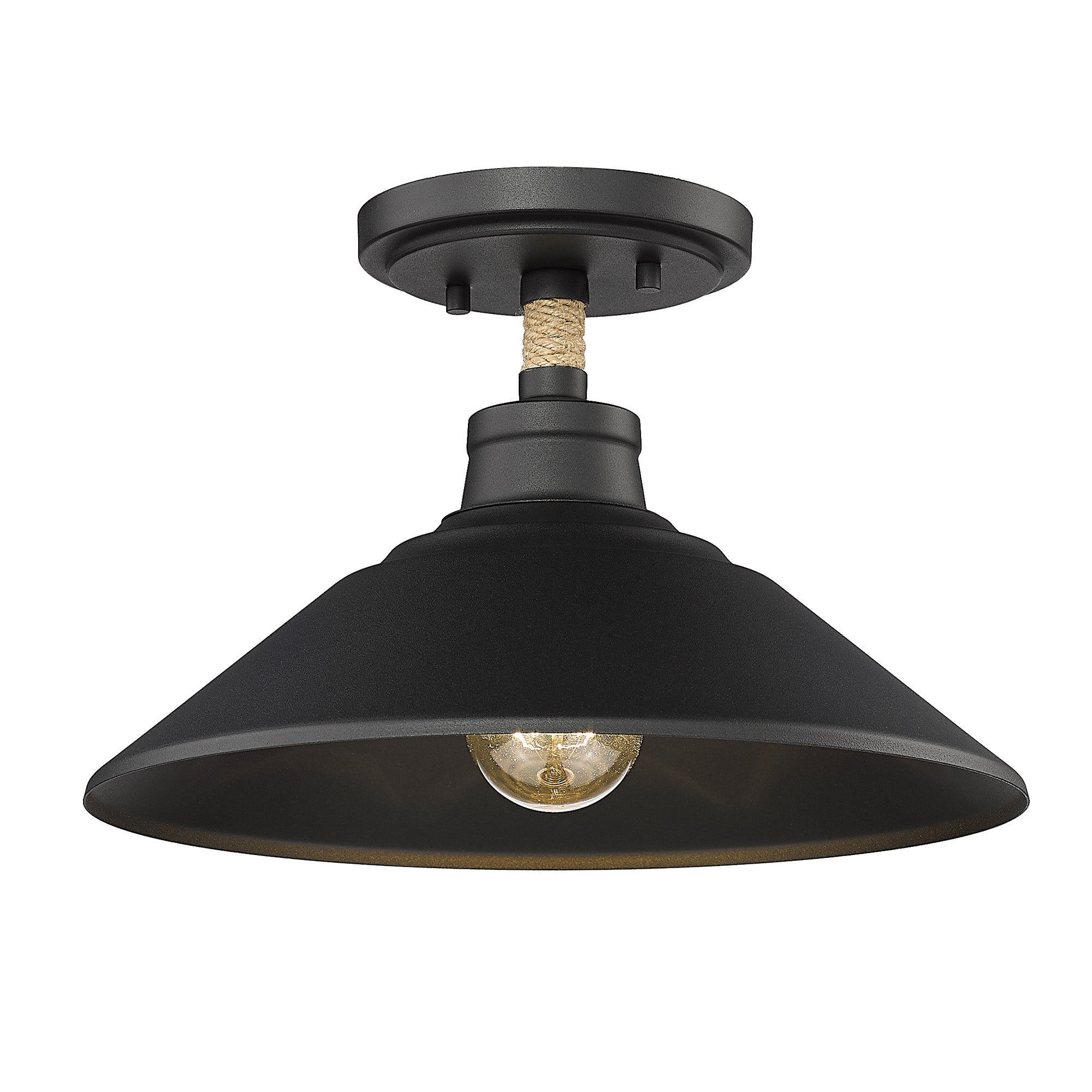 Golden Lighting Journey 1-light Semi-Flush Mount in Natural Black - - Golden Lighting