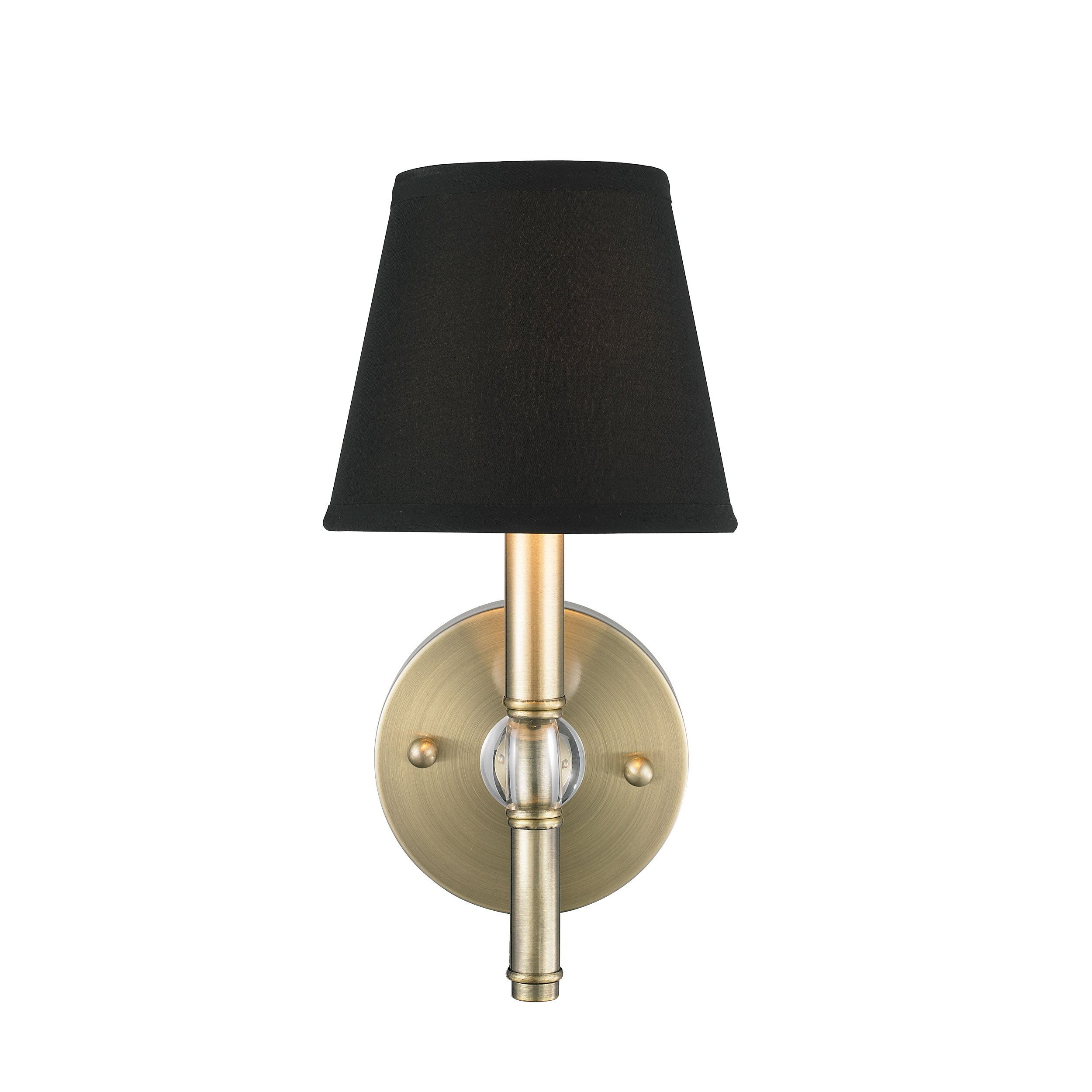 Waverly 1-light Wall Sconce in Aged Brass and Tuxedo shade
