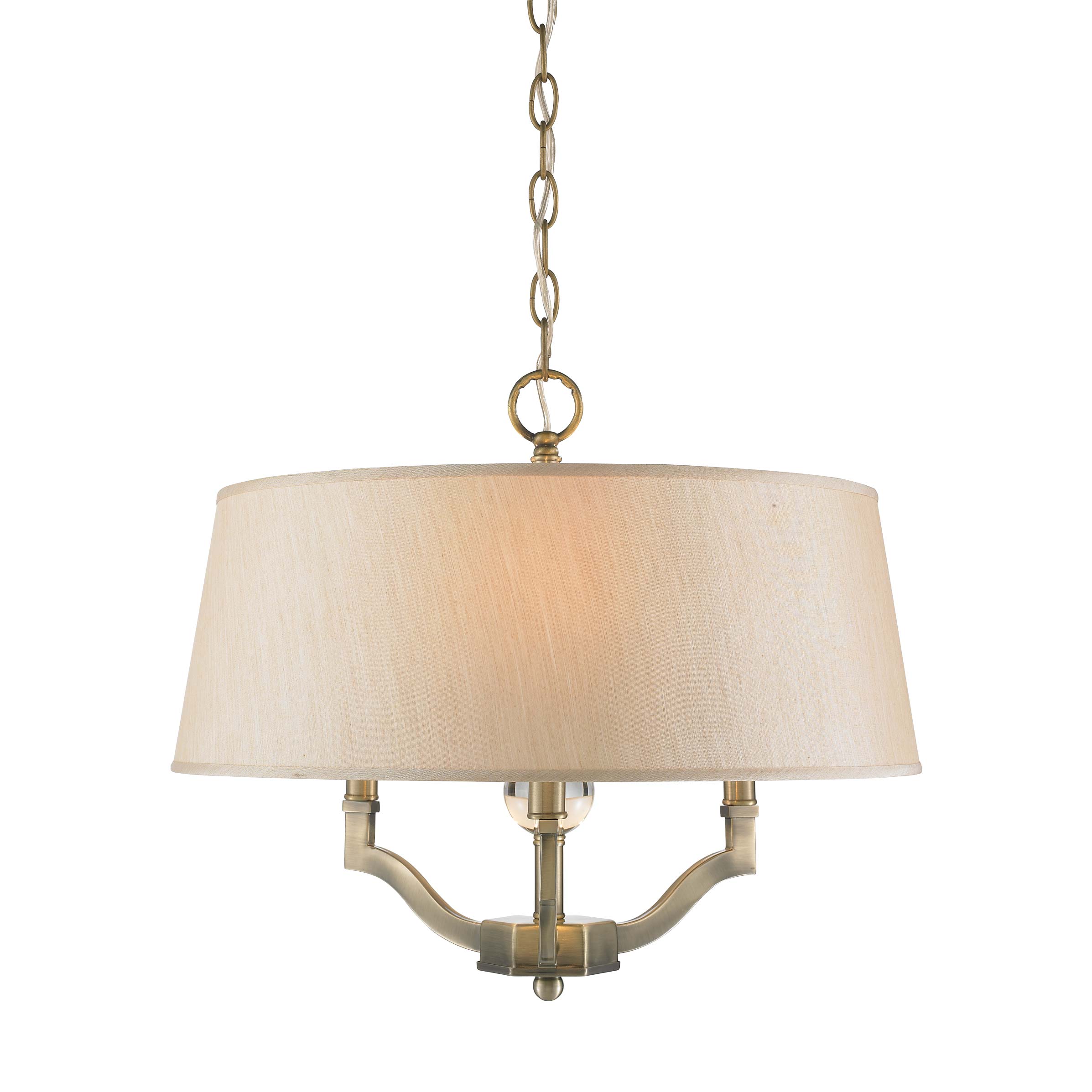 Waverly 3-light Semi-Flush Mount in Aged Brass