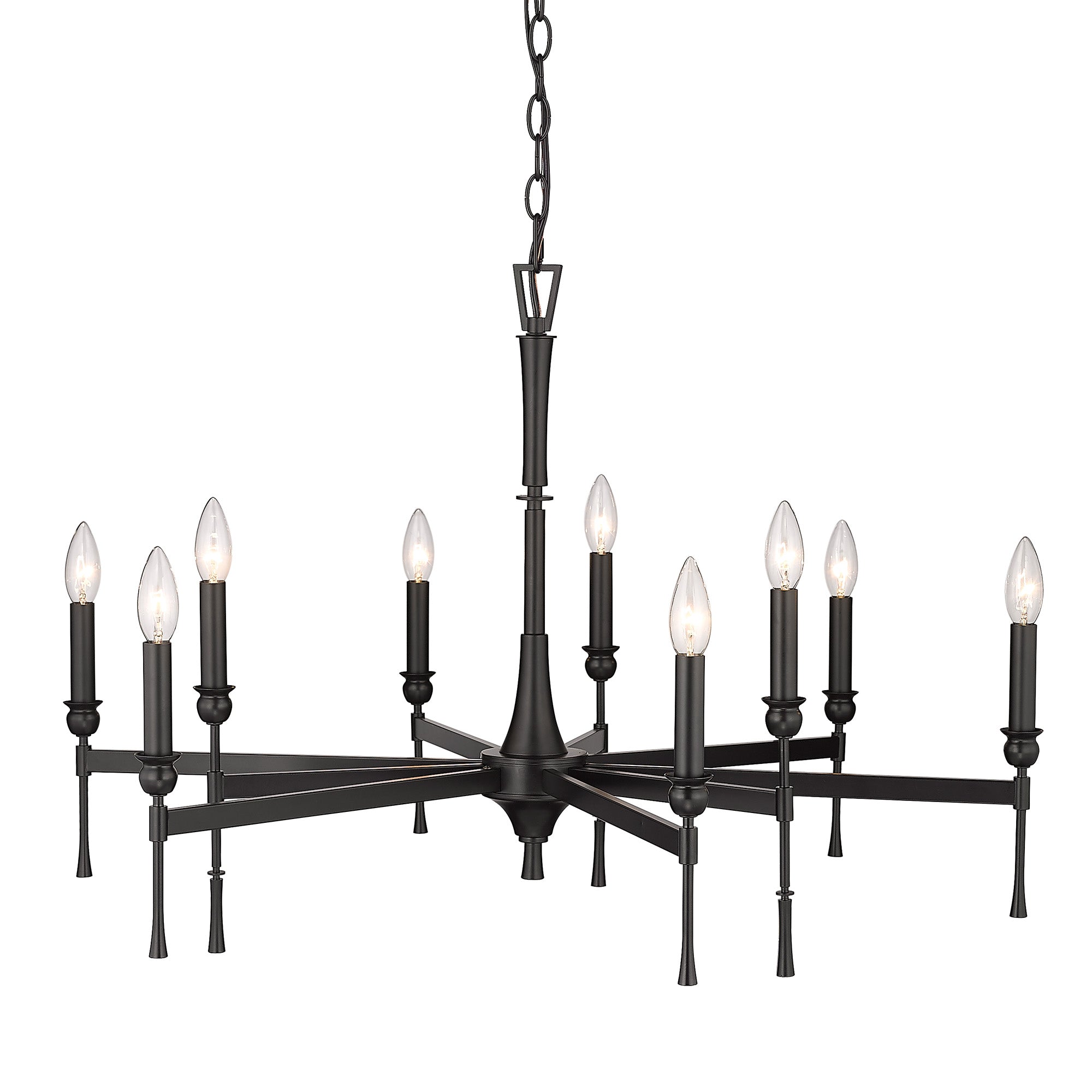 Golden Lighting Landon 9-light Chandelier in Matte Black - - Golden Lighting