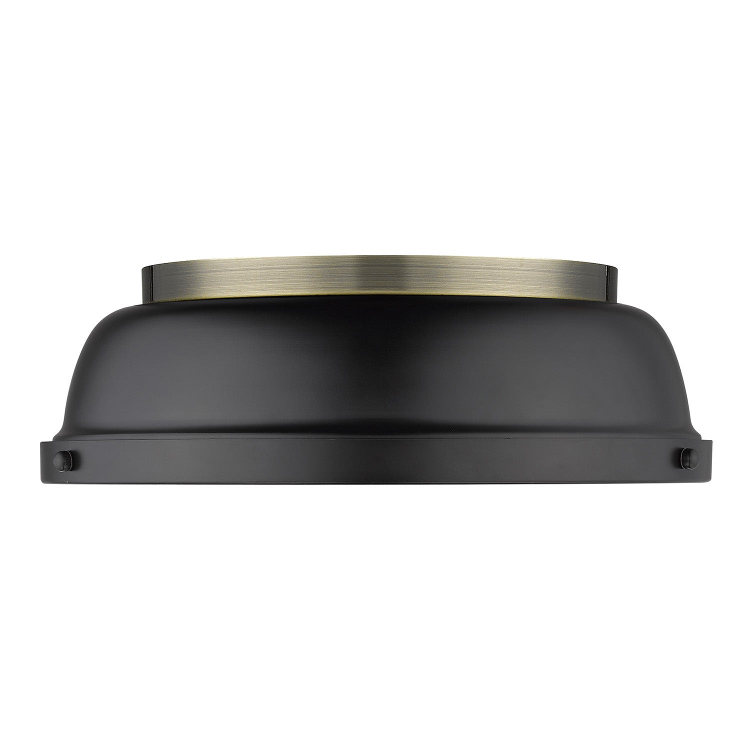 Yep by Golden Lighting Duncan 2-light Flush Mount in Aged Brass and Matte Black shade - - Golden Lighting