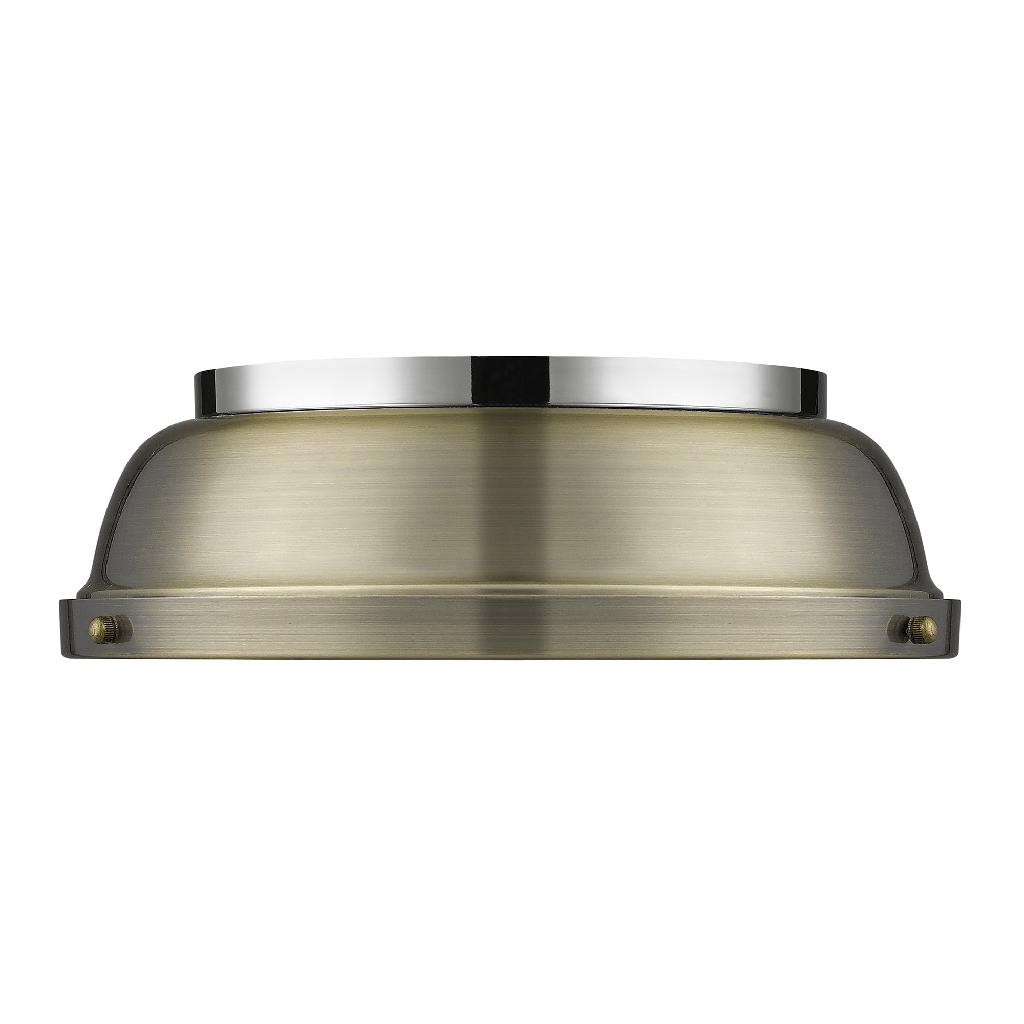 Yep by Golden Lighting Duncan 2-light Flush Mount in Chrome and Aged Brass shade - - Golden Lighting