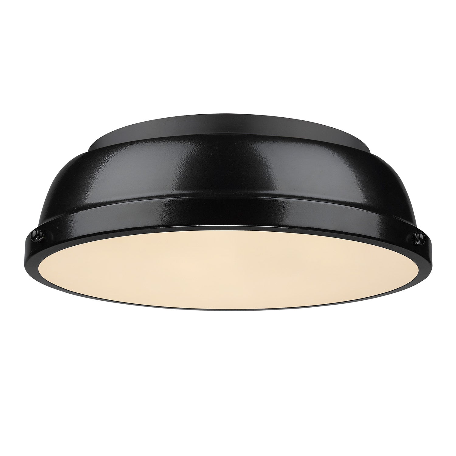 Yep by Golden Lighting Duncan 2-light Flush Mount in Matte Black and Black shade - - Golden Lighting