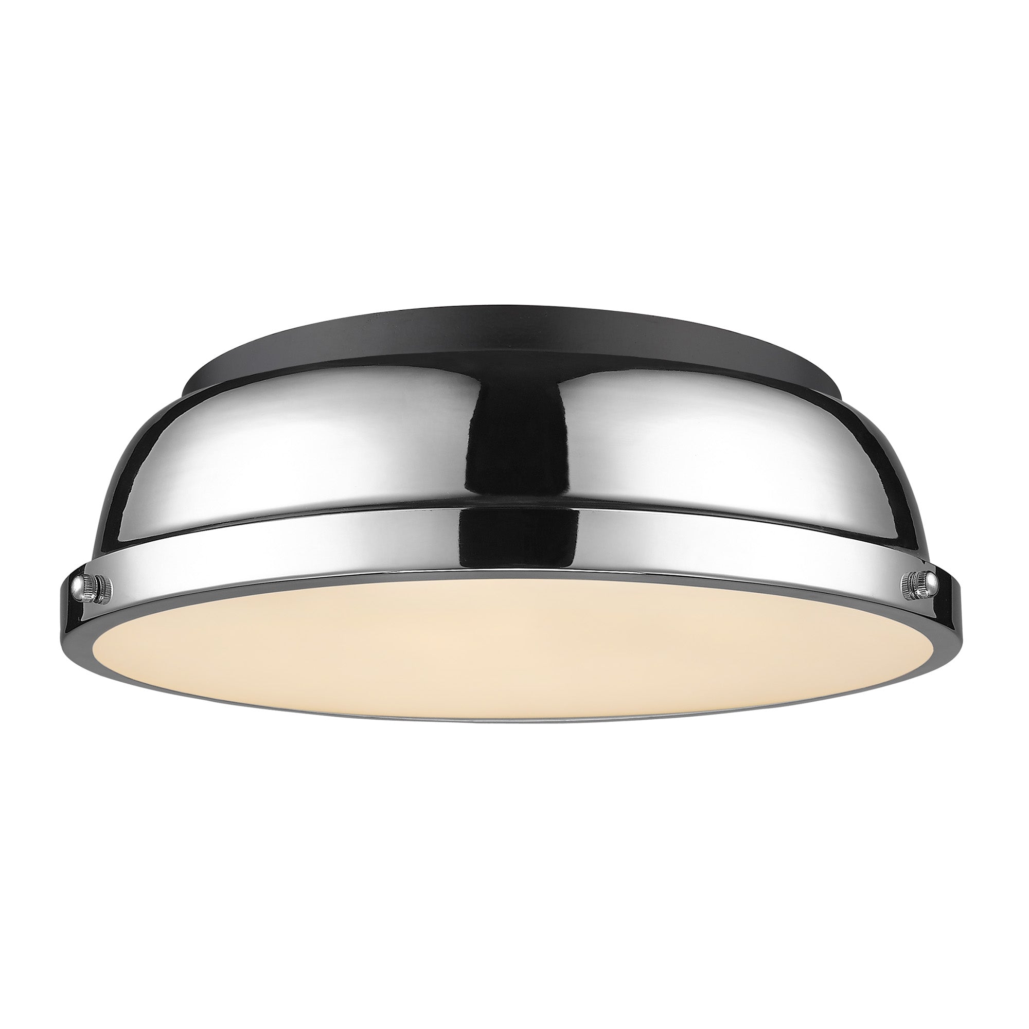 Yep by Golden Lighting Duncan 2-light Flush Mount in Matte Black and Chrome shade - - Golden Lighting