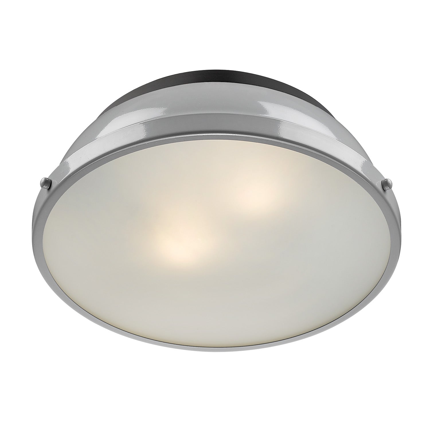 Yep by Golden Lighting Duncan 2-light Flush Mount in Matte Black and Gray shade - - Golden Lighting