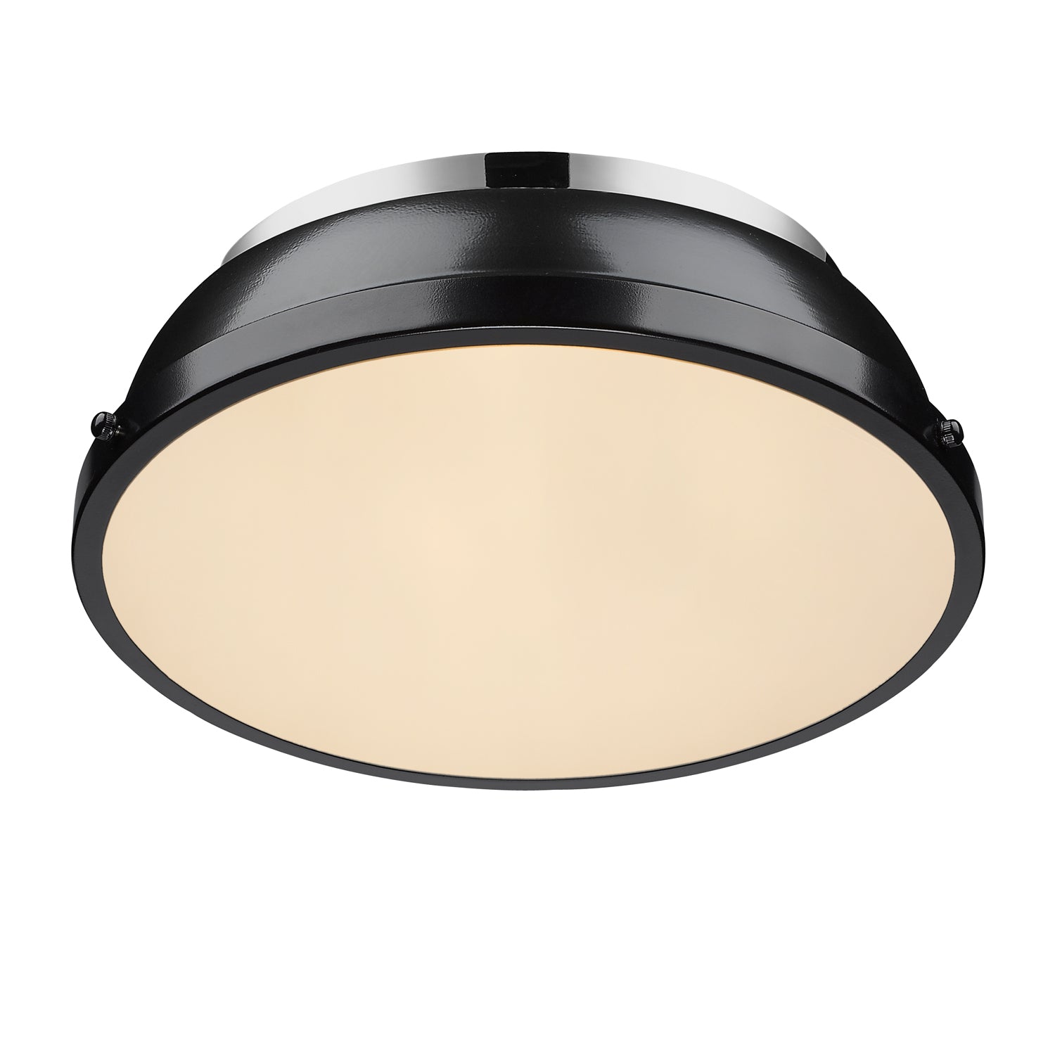Yep by Golden Lighting Duncan 2-light Flush Mount in Chrome and Black shade - - Golden Lighting