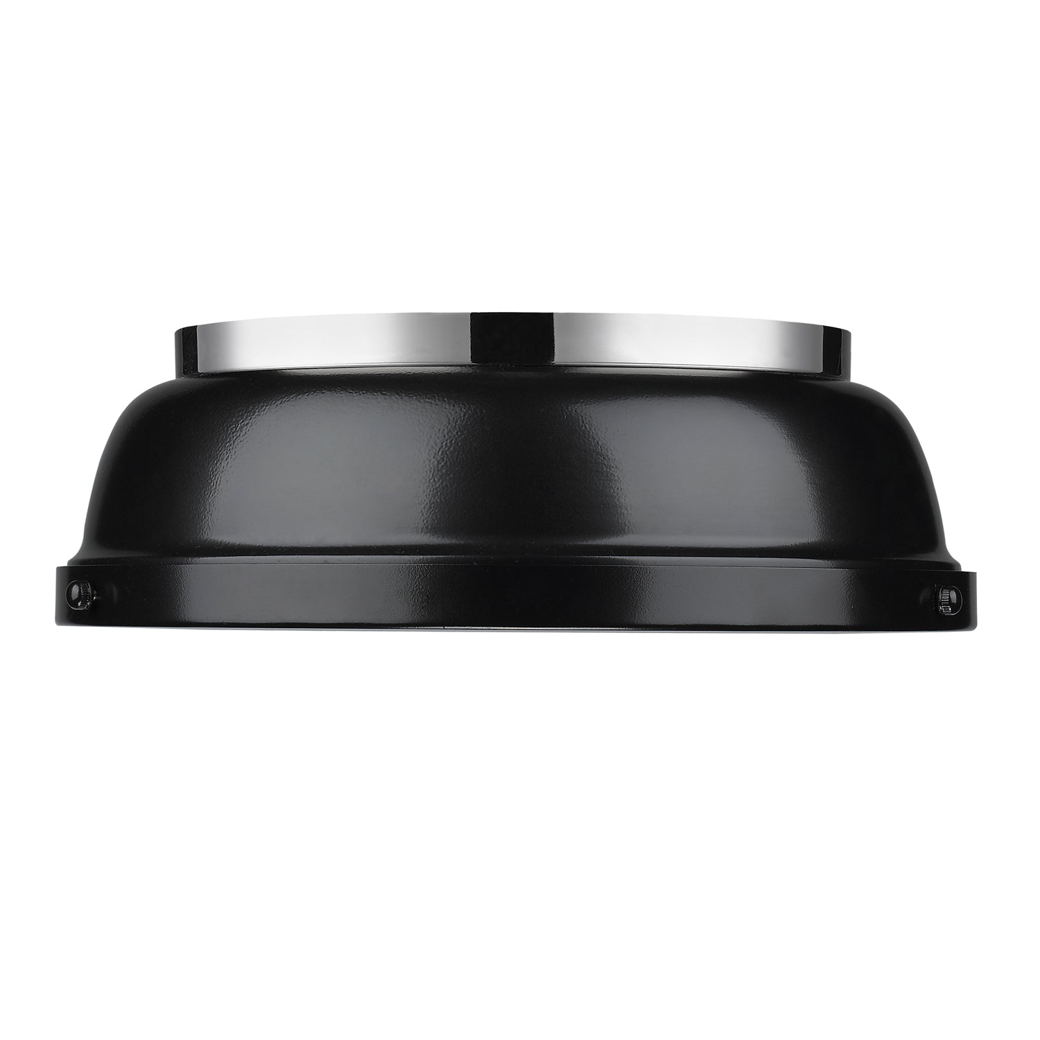 Duncan 14" Flush Mount in Chrome with a Black Shade - Default Title - Golden Lighting