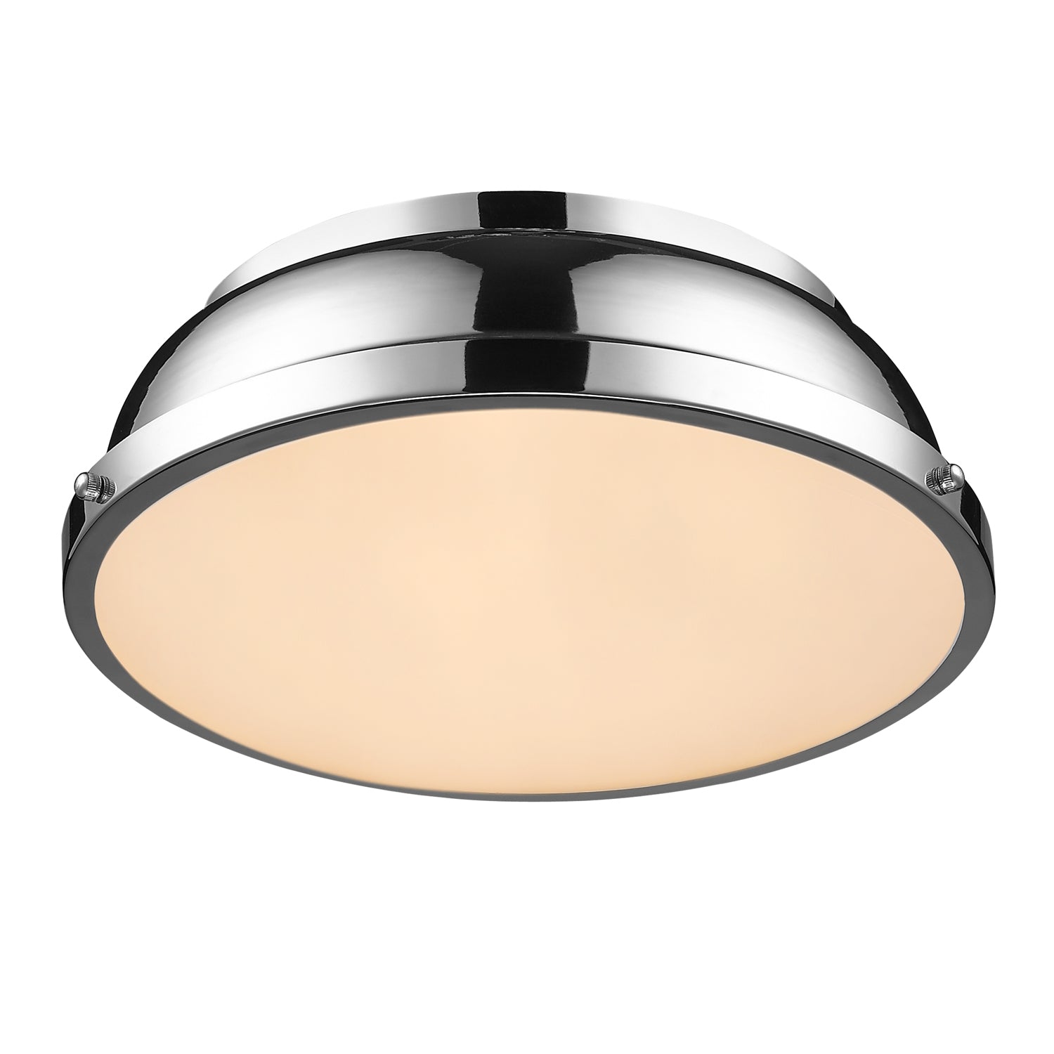 Yep by Golden Lighting Duncan 2-light Flush Mount in Chrome - - Golden Lighting