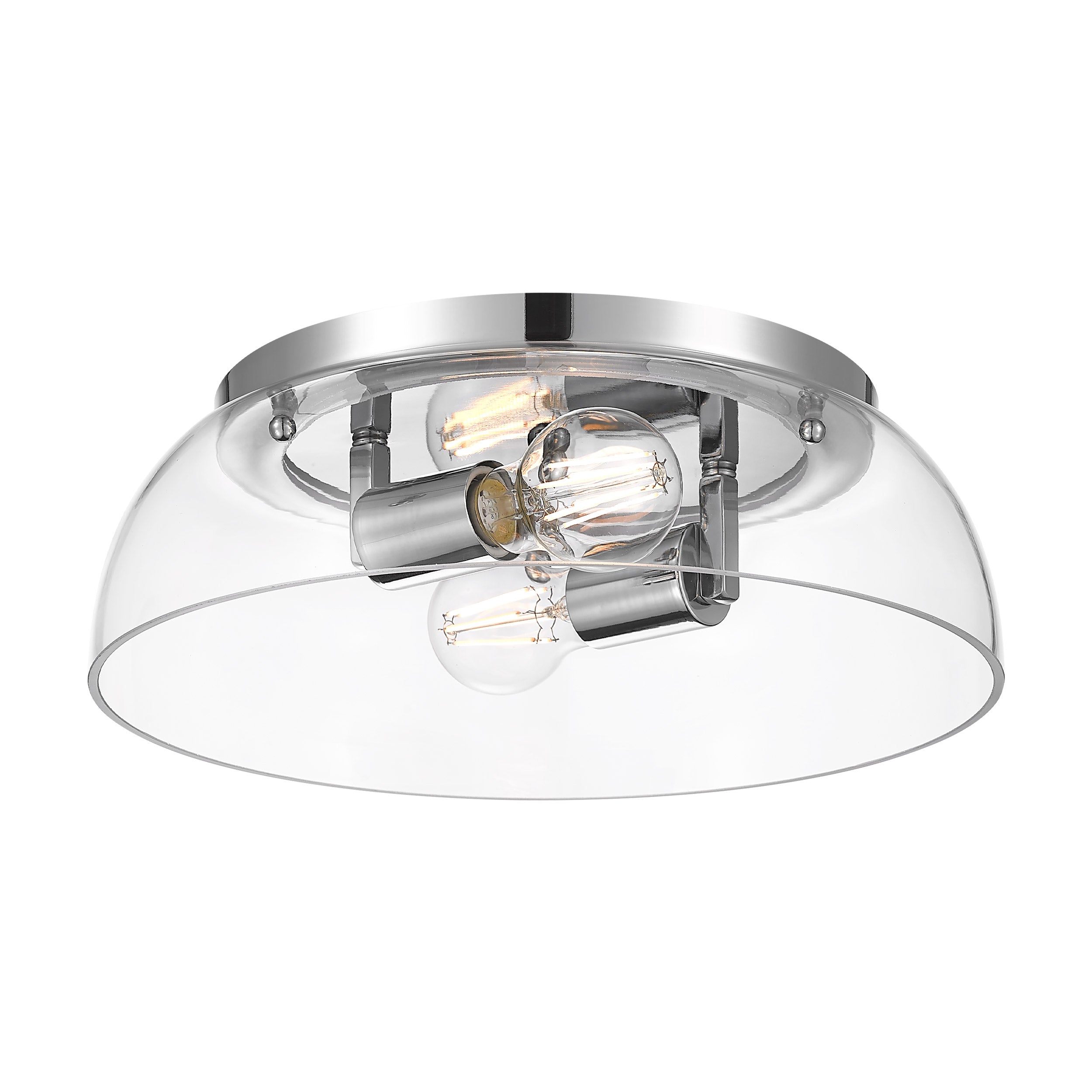 Yep by Golden Lighting Duncan 2-light Flush Mount in Chrome and Clear Glass - Default Title - Golden Lighting