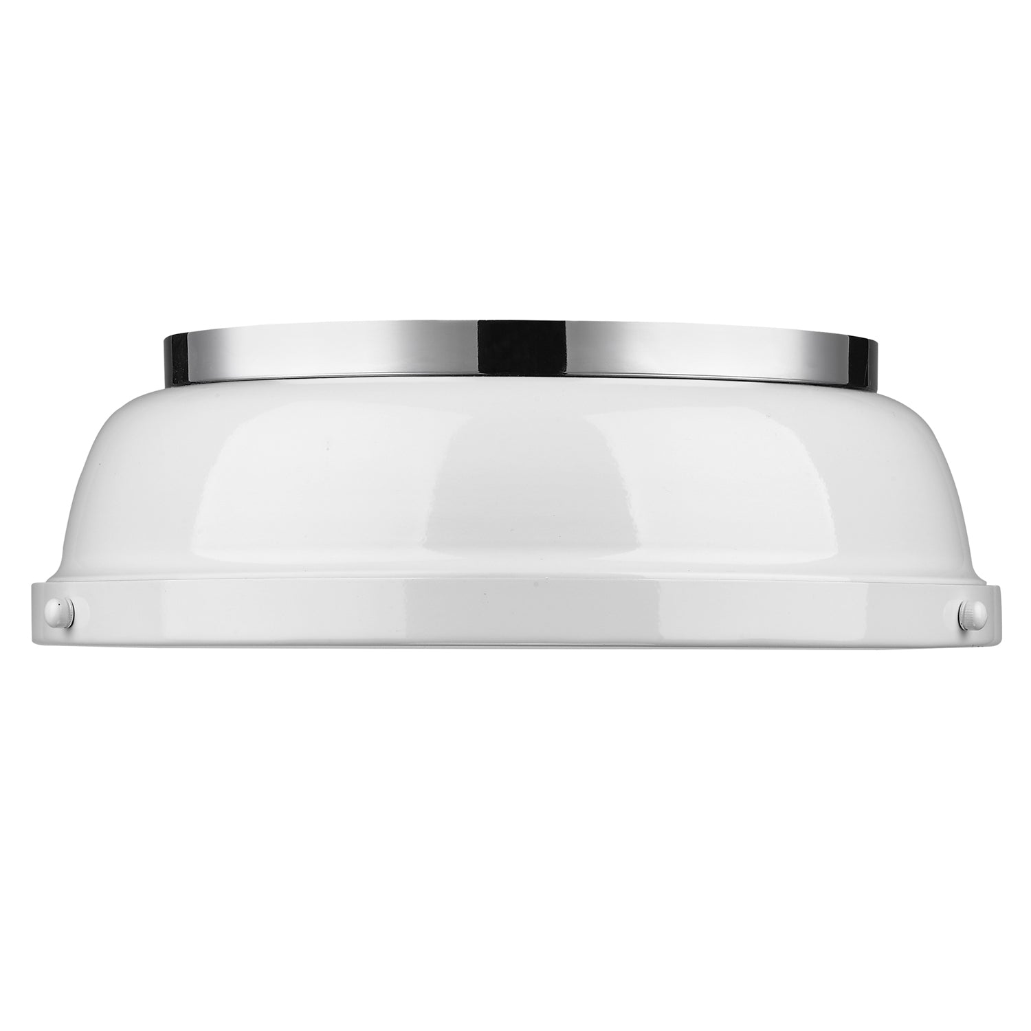 Duncan 14" Flush Mount in Chrome with a White Shade - Default Title - Golden Lighting
