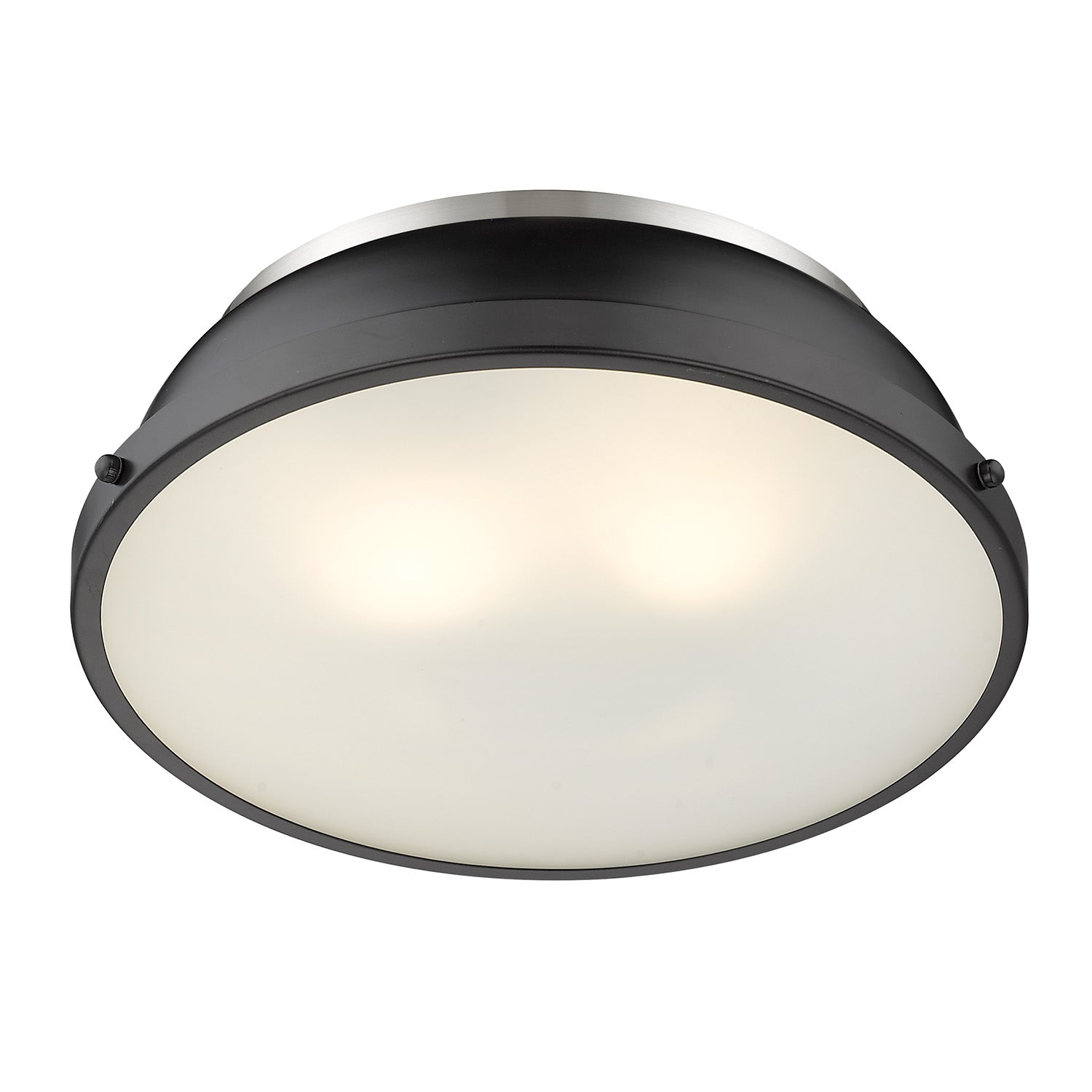 Yep by Golden Lighting Duncan 2-light Flush Mount in Pewter and Matte Black shade - - Golden Lighting