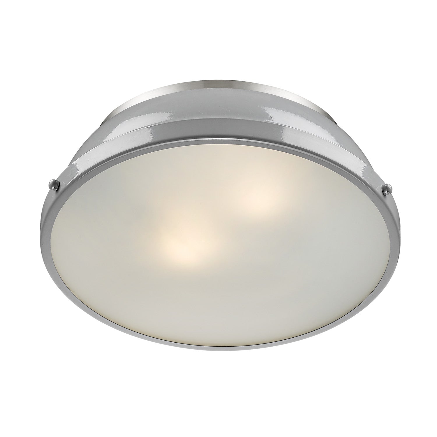 Yep by Golden Lighting Duncan 2-light Flush Mount in Pewter and Gray shade - - Golden Lighting