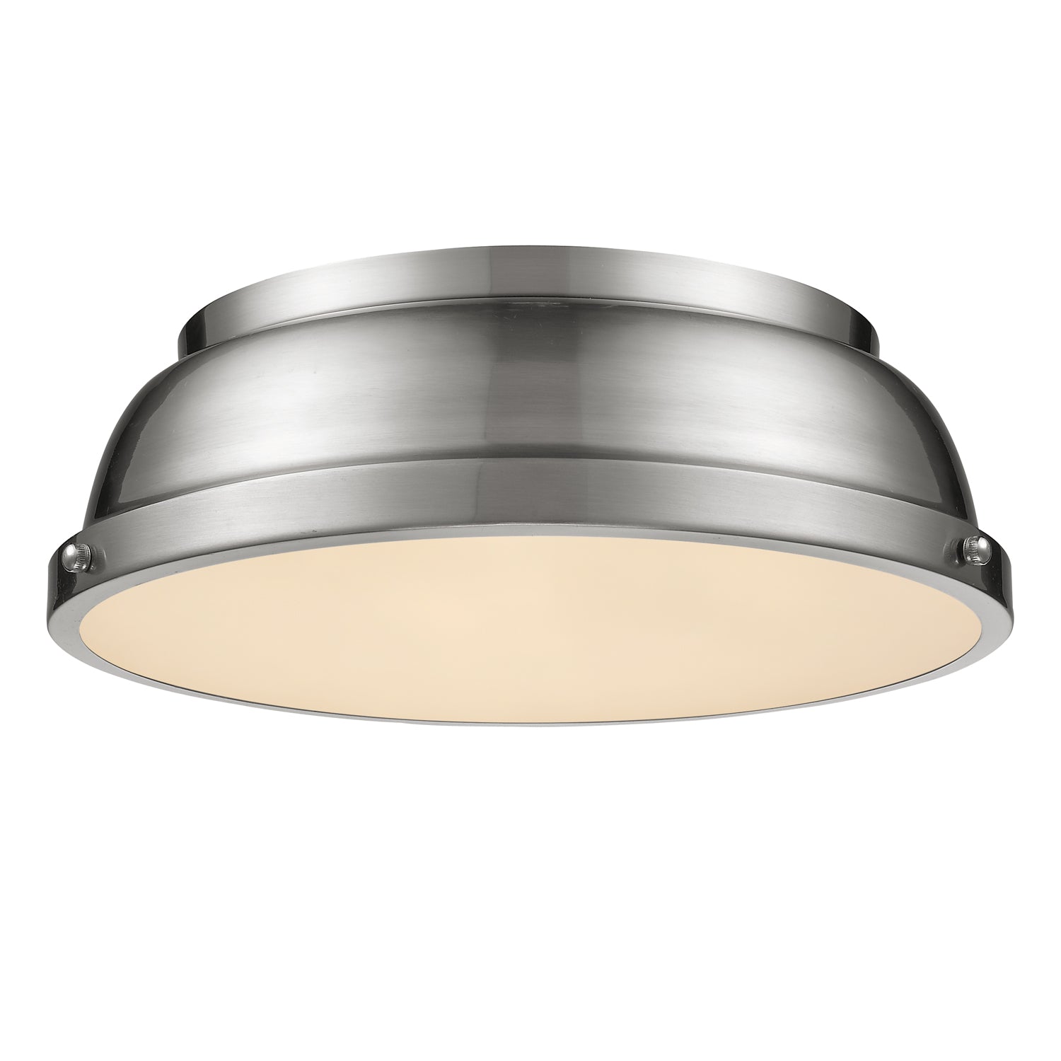 Duncan 14" Flush Mount in Pewter with a Pewter Shade - - Golden Lighting