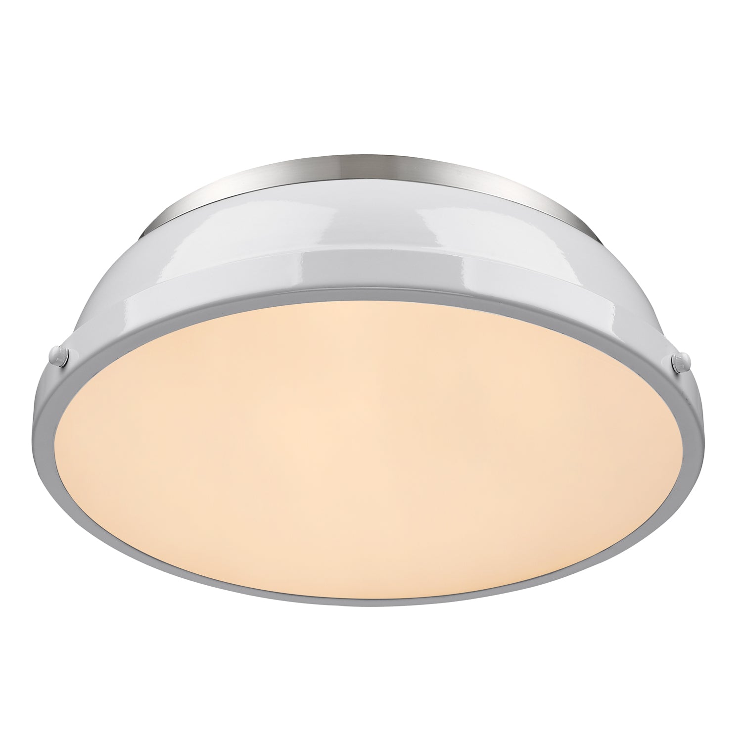 Yep by Golden Lighting Duncan 2-light Flush Mount in Pewter and White shade - - Golden Lighting