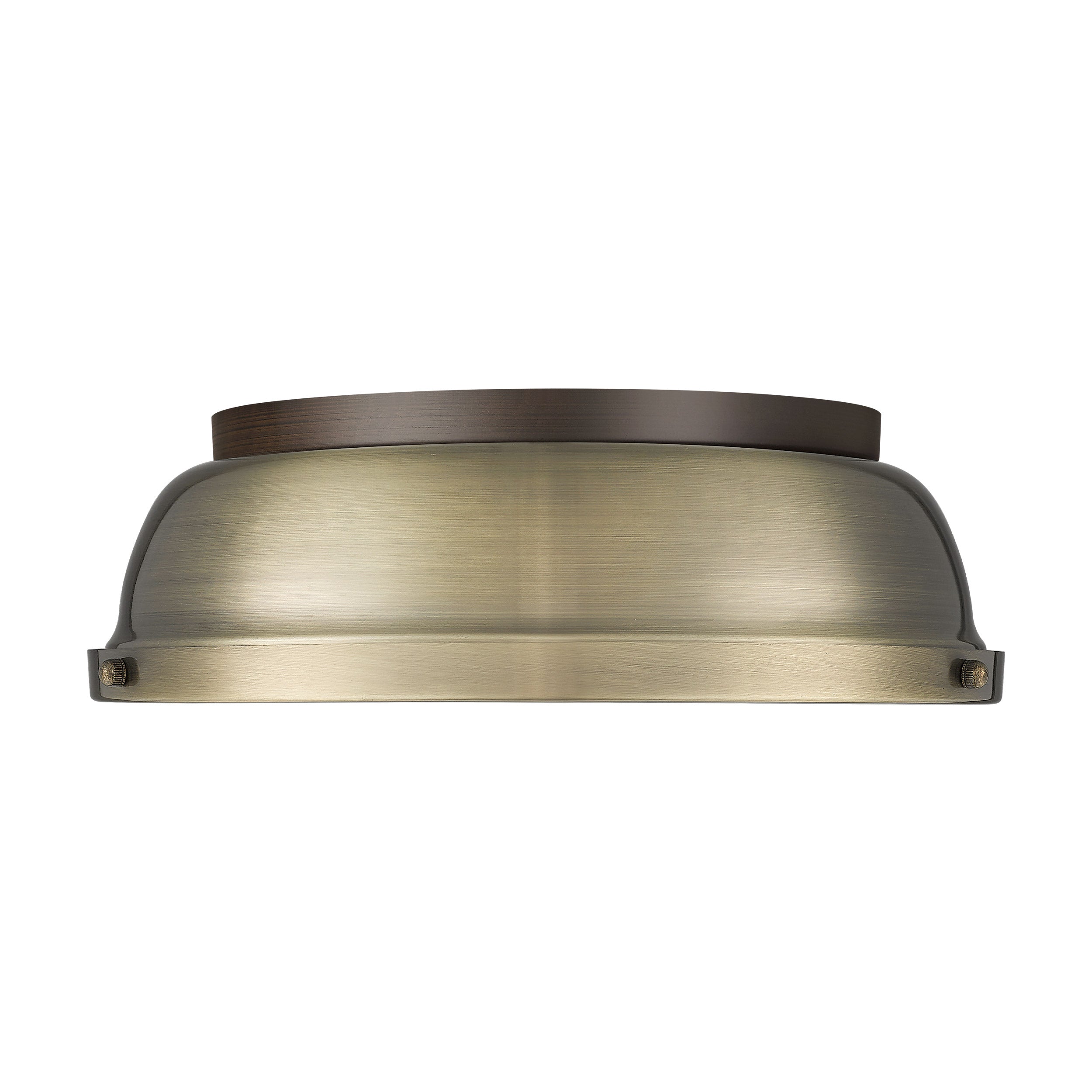 Yep by Golden Lighting Duncan 2-light Flush Mount in Rubbed Bronze and Aged Brass shade - Default Title - Golden Lighting