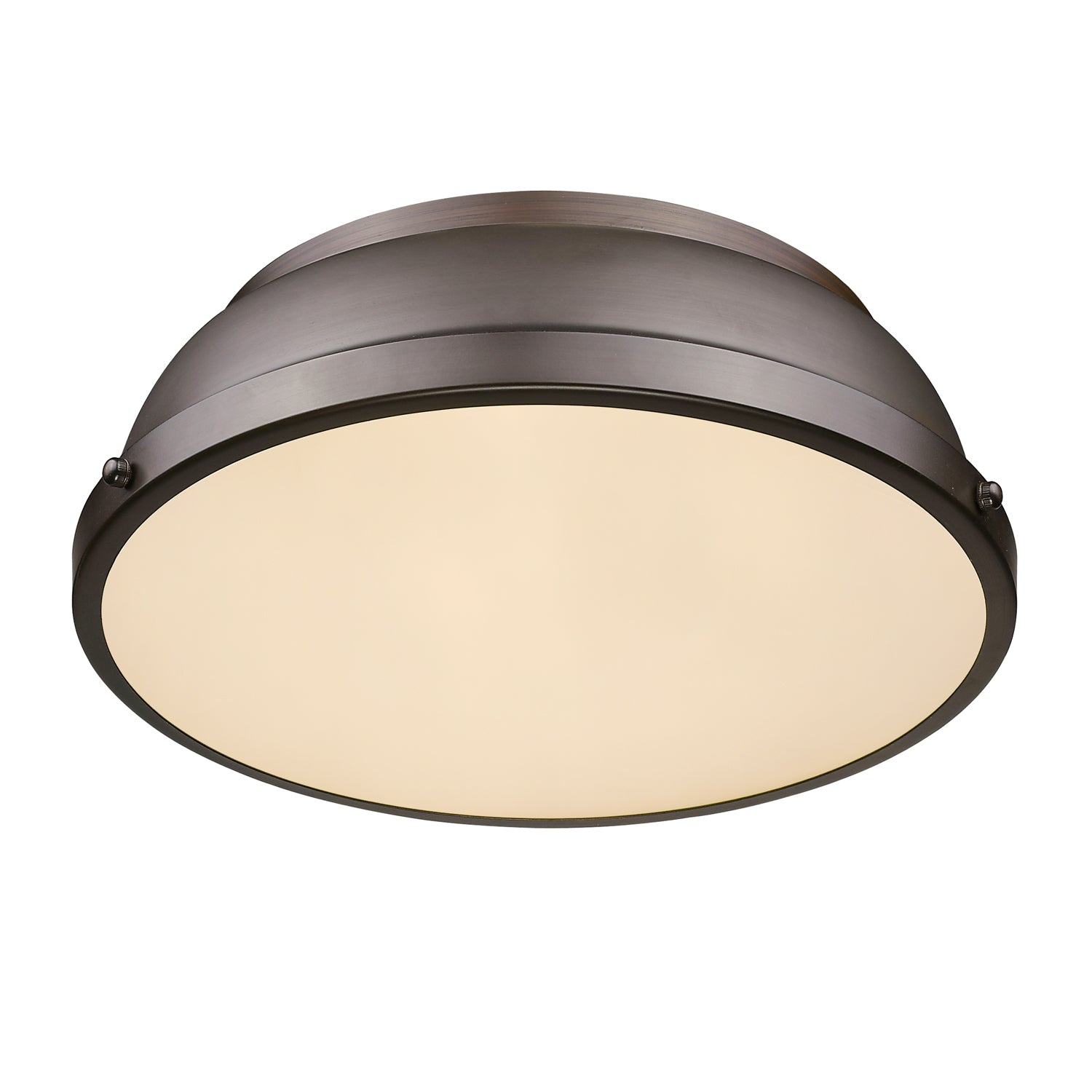 Yep by Golden Lighting Duncan 2-light Flush Mount in Rubbed Bronze and Rubbed Bronze shade