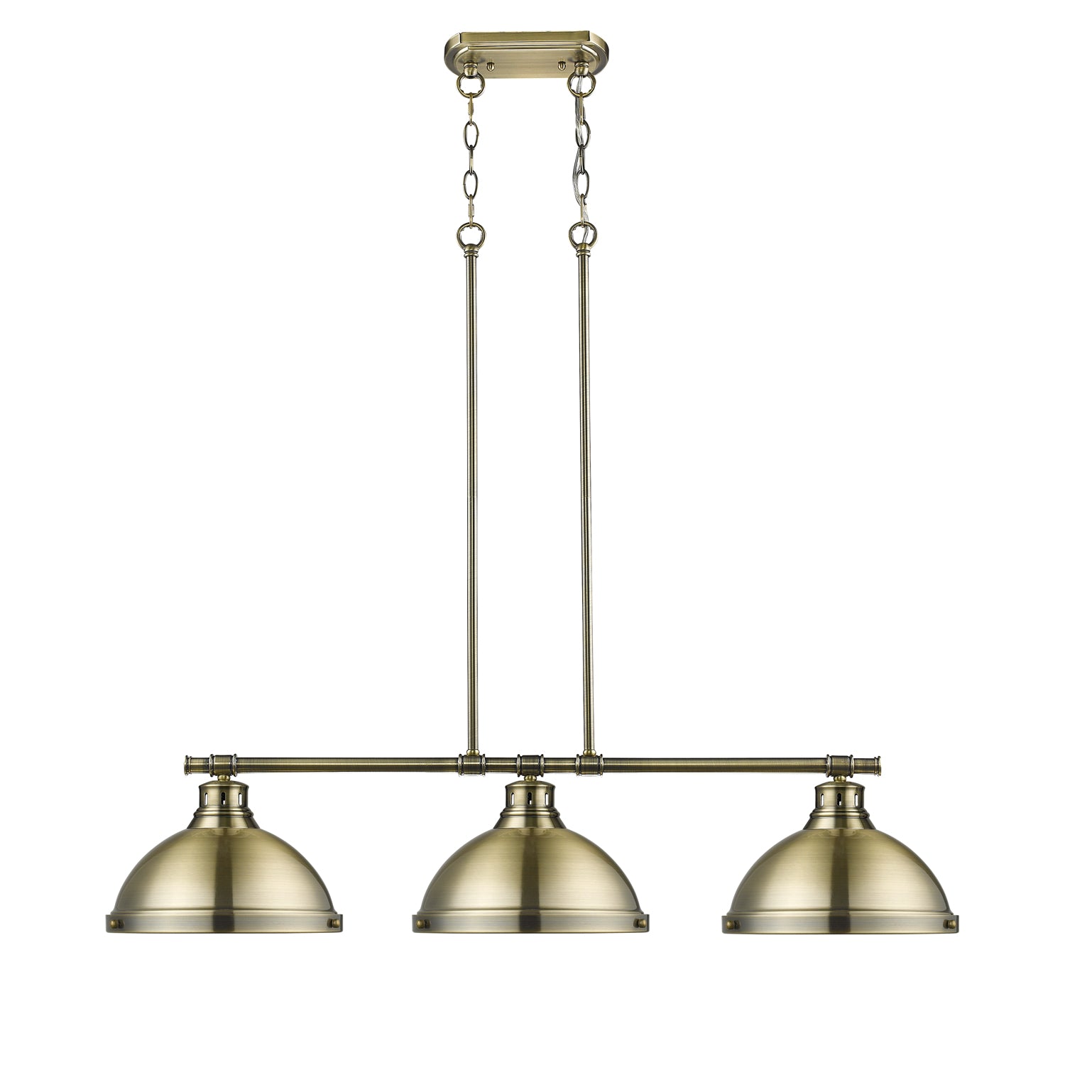 Yep by Golden Lighting Duncan 3-light Island Light in Aged Brass - - Golden Lighting