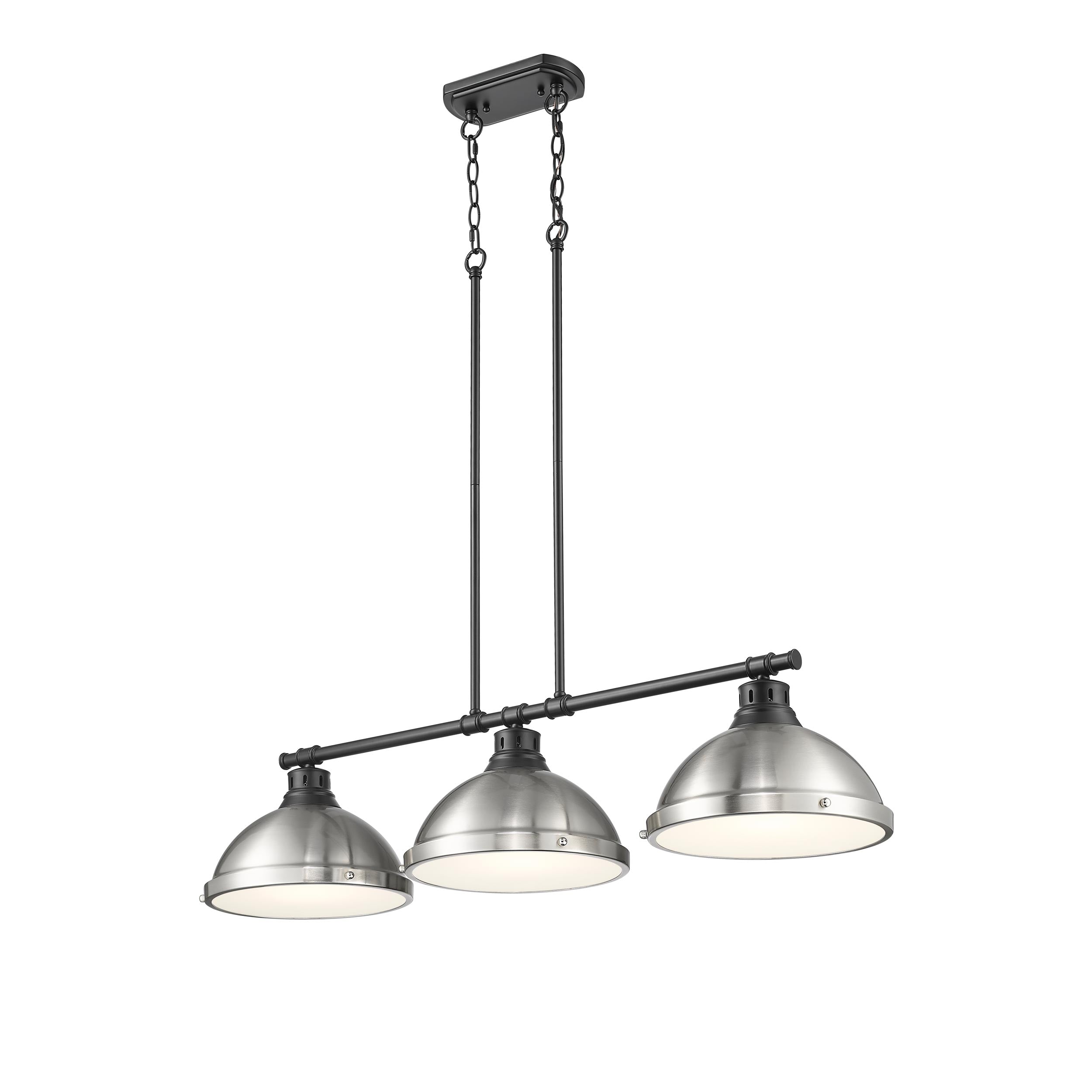 Yep by Golden Lighting Duncan 3-light Island Light in Matte Black and Pewter shade - - Golden Lighting