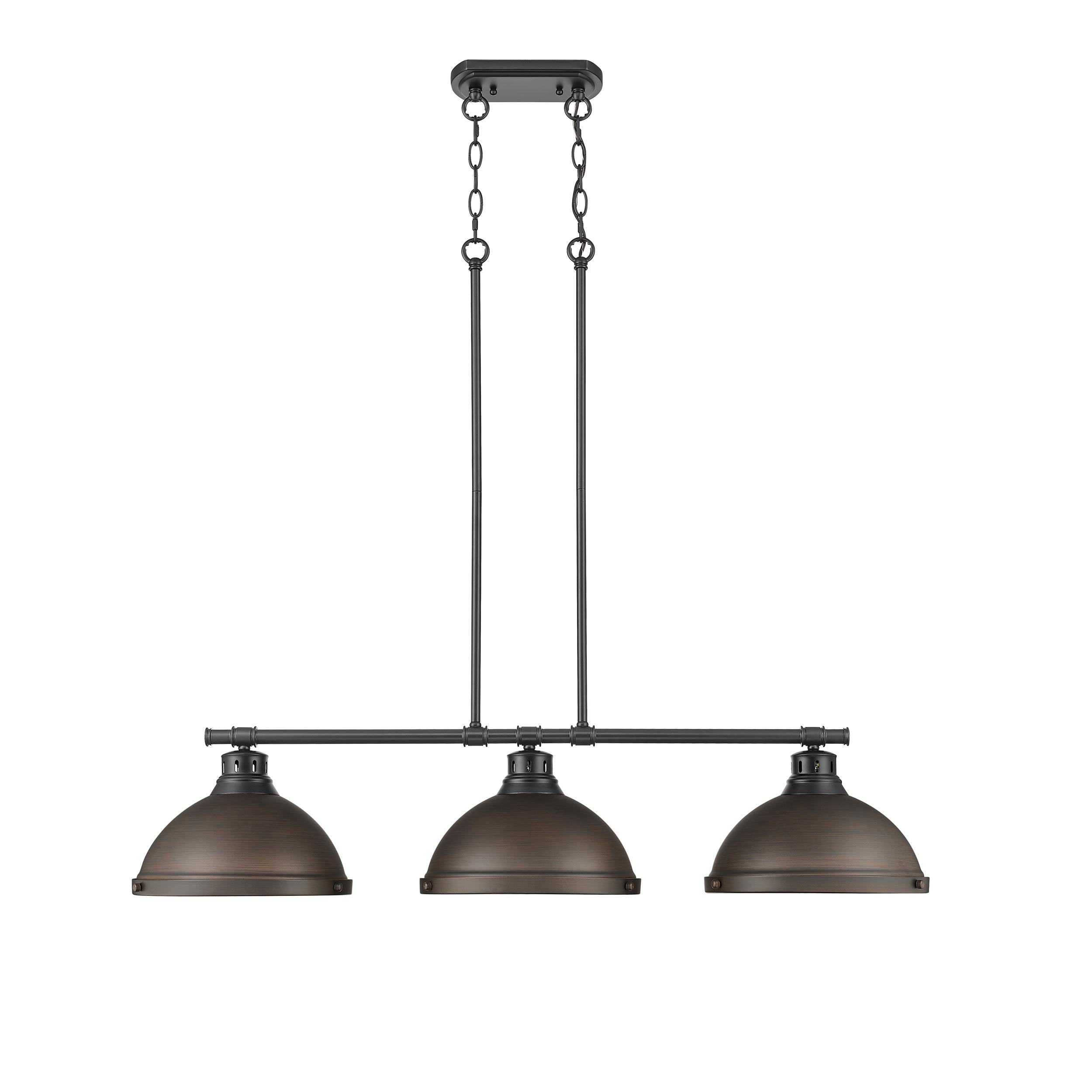Yep by Golden Lighting Duncan 3-light Island Light in Matte Black and Rubbed Bronze shade - - Golden Lighting