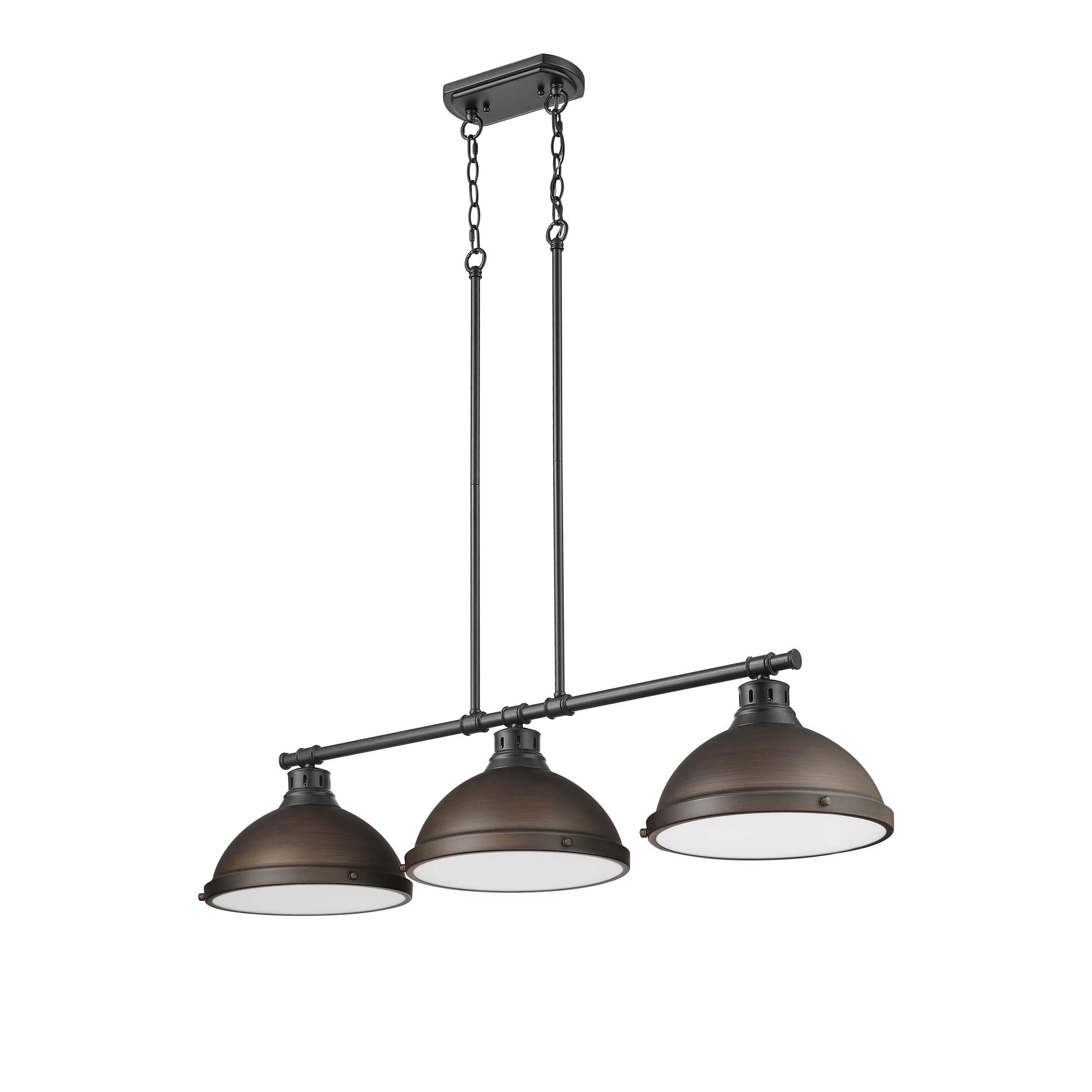 Yep by Golden Lighting Duncan 3-light Island Light in Matte Black and Rubbed Bronze shade - - Golden Lighting
