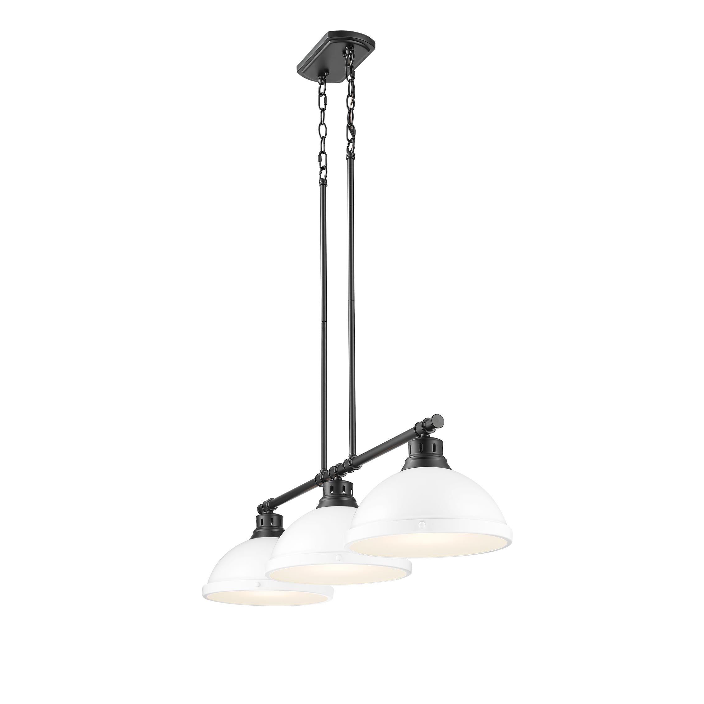 Yep by Golden Lighting Duncan 3-light Island Light in Matte Black and Matte White shade - - Golden Lighting