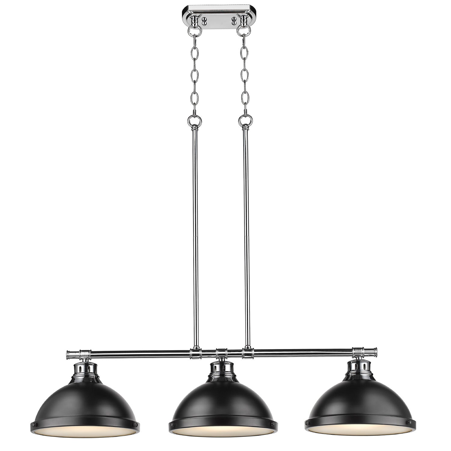 Yep by Golden Lighting Duncan 3-light Island Light in Chrome and Matte Black shade - - Golden Lighting