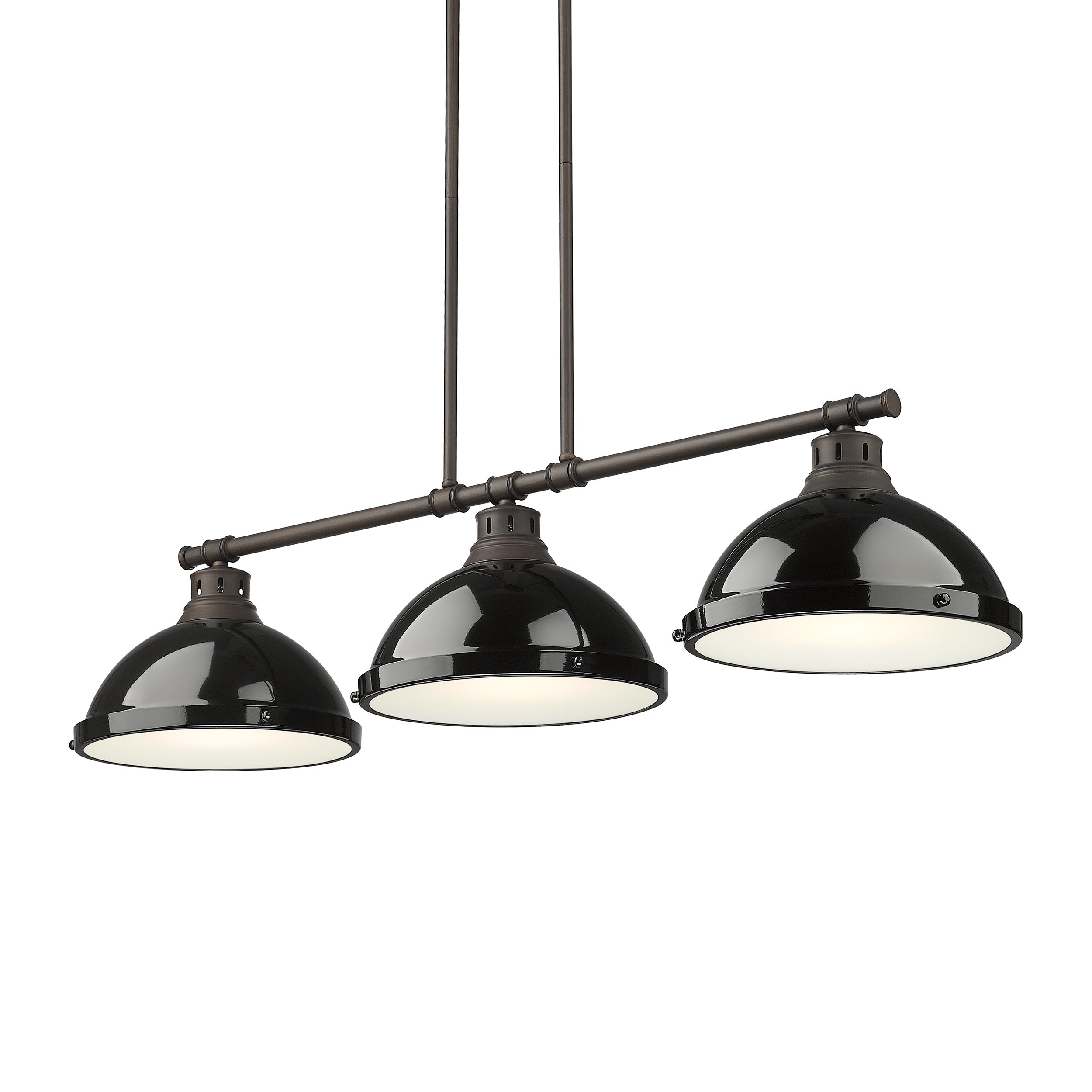Yep by Golden Lighting Duncan 3-light Island Light in Rubbed Bronze and Black shade - - Golden Lighting