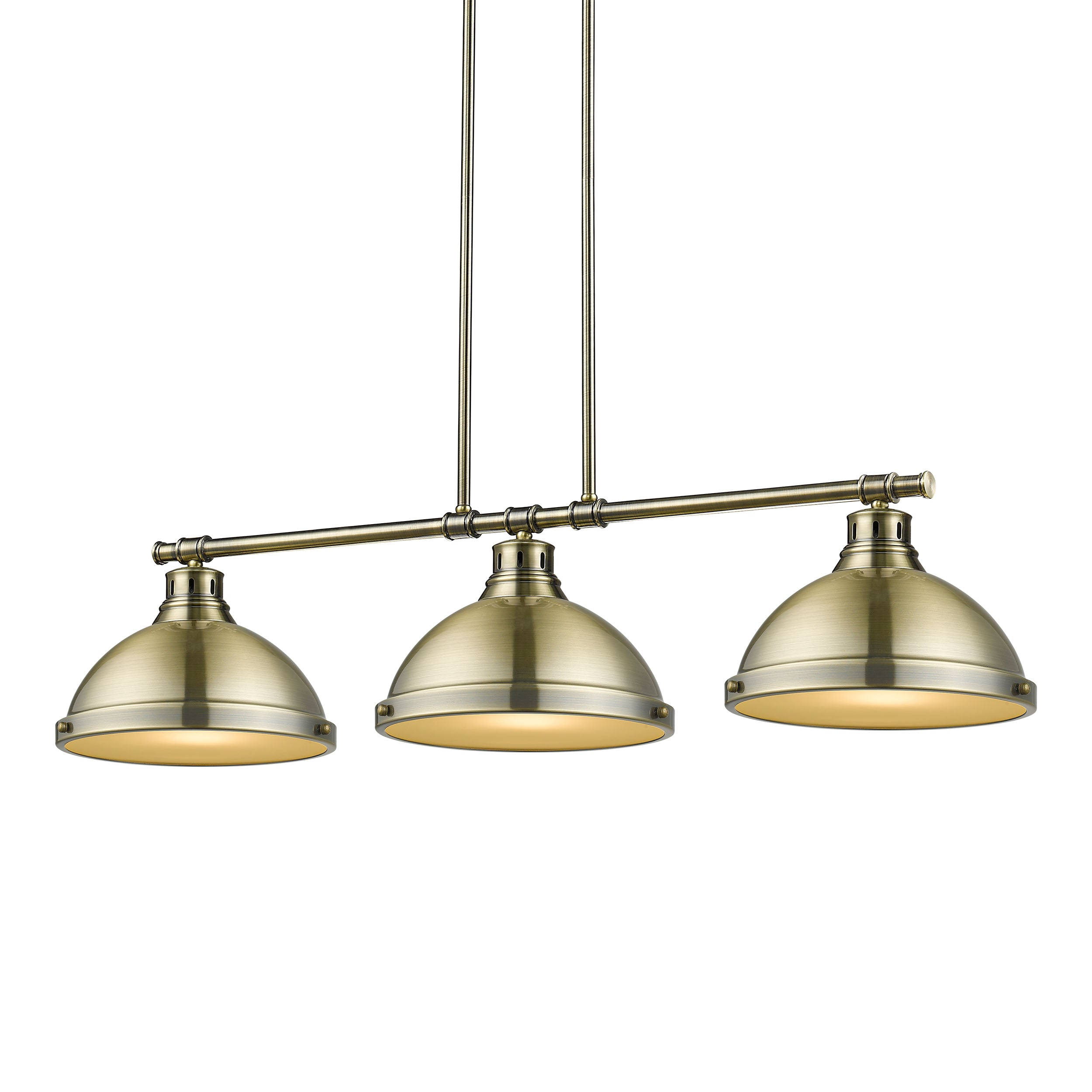 Yep by Golden Lighting Duncan 3-light Island Light in Aged Brass - - Golden Lighting