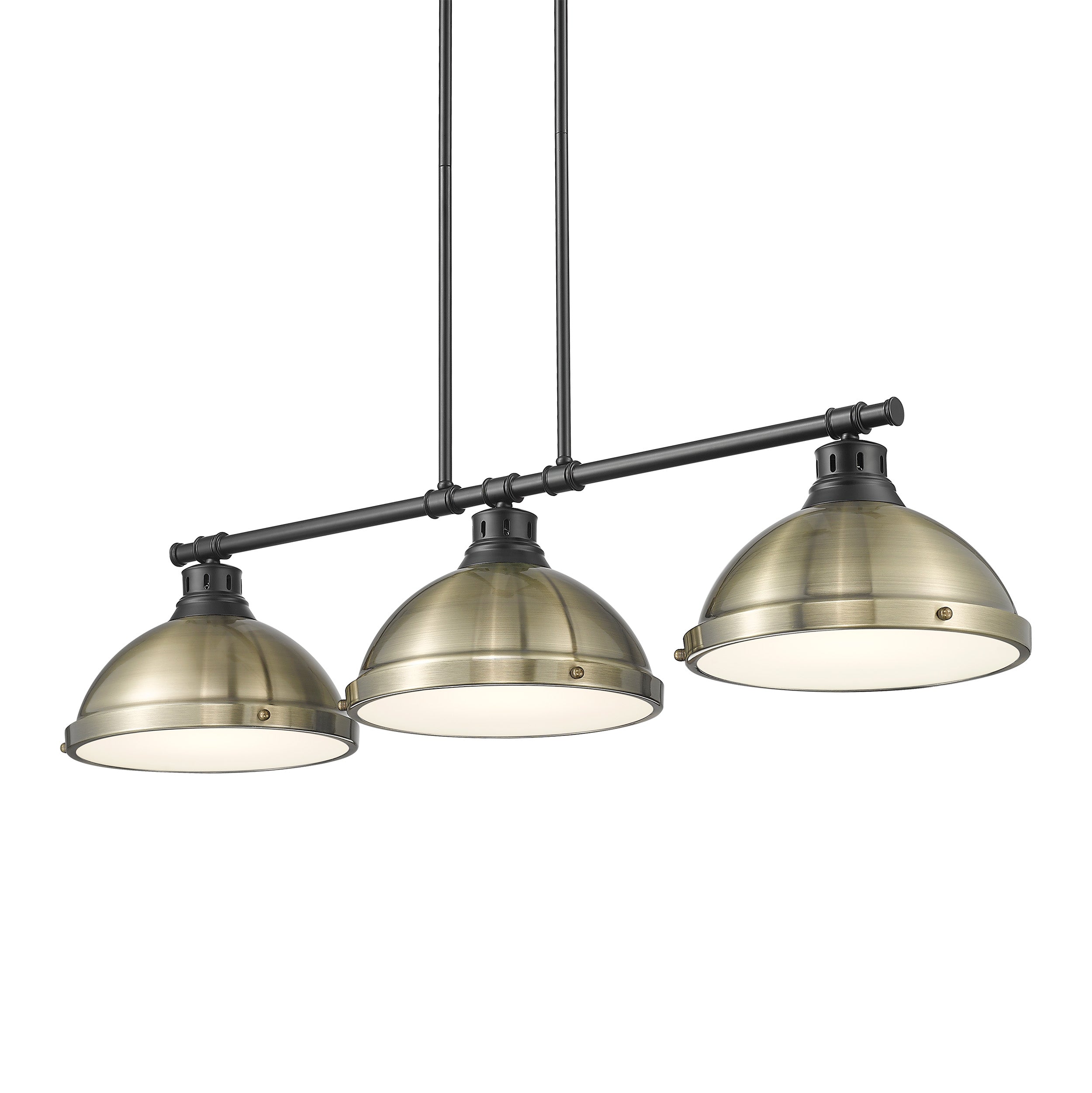Yep by Golden Lighting Duncan 3-light Island Light in Matte Black and Aged Brass shade - - Golden Lighting