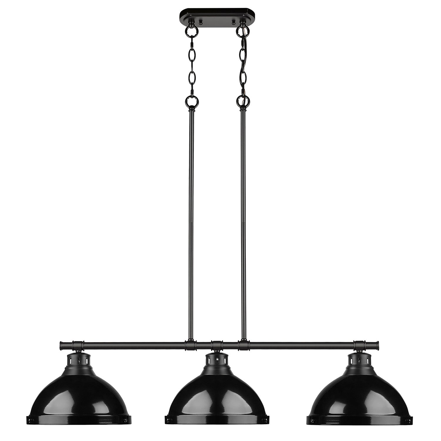 Yep by Golden Lighting Duncan 3-light Island Light in Matte Black and Black shade - - Golden Lighting