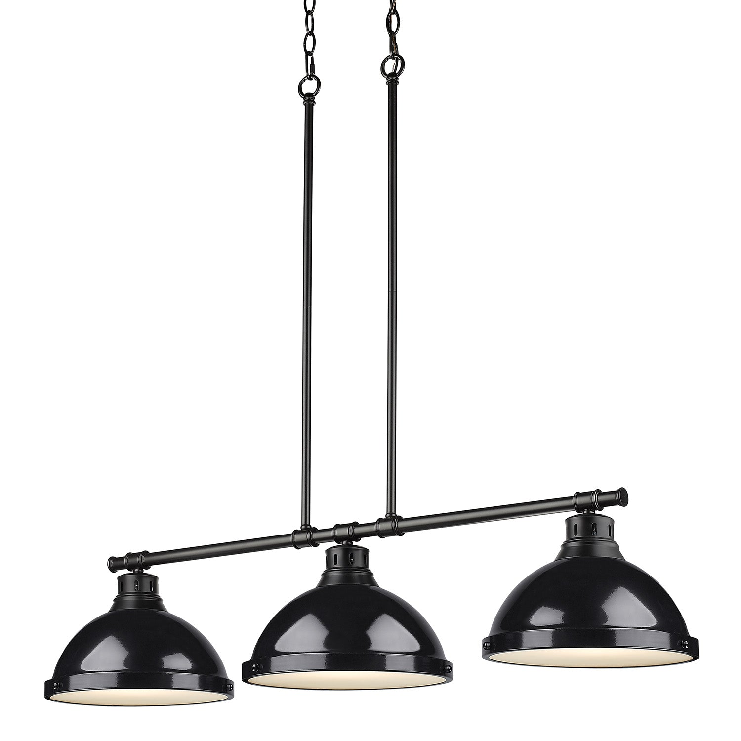 Duncan 1-Light Pendant with Chain in Rubbed Bronze with Pewter - - Golden Lighting