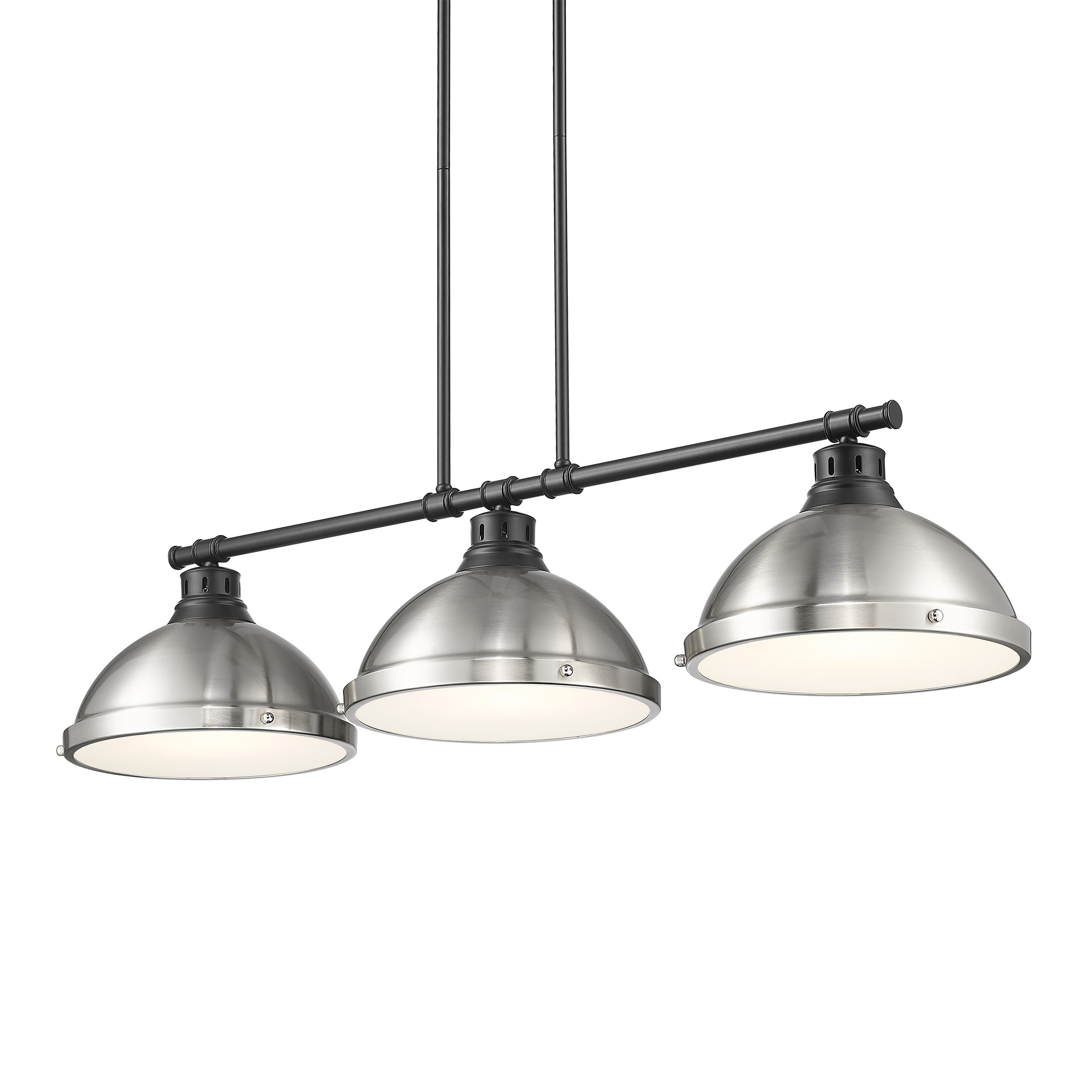 Yep by Golden Lighting Duncan 3-light Island Light in Matte Black and Pewter shade - - Golden Lighting