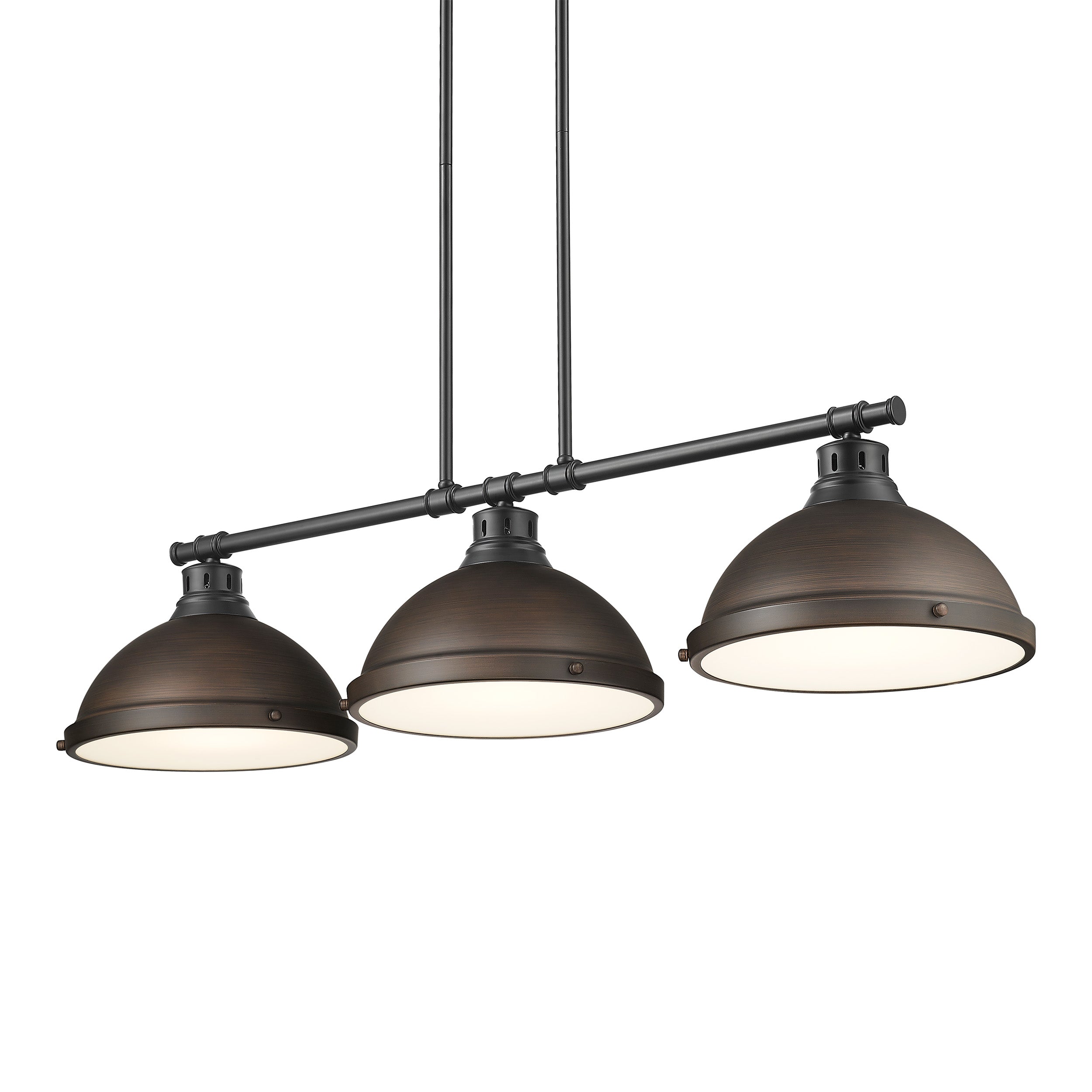 Yep by Golden Lighting Duncan 3-light Island Light in Matte Black and Rubbed Bronze shade - - Golden Lighting