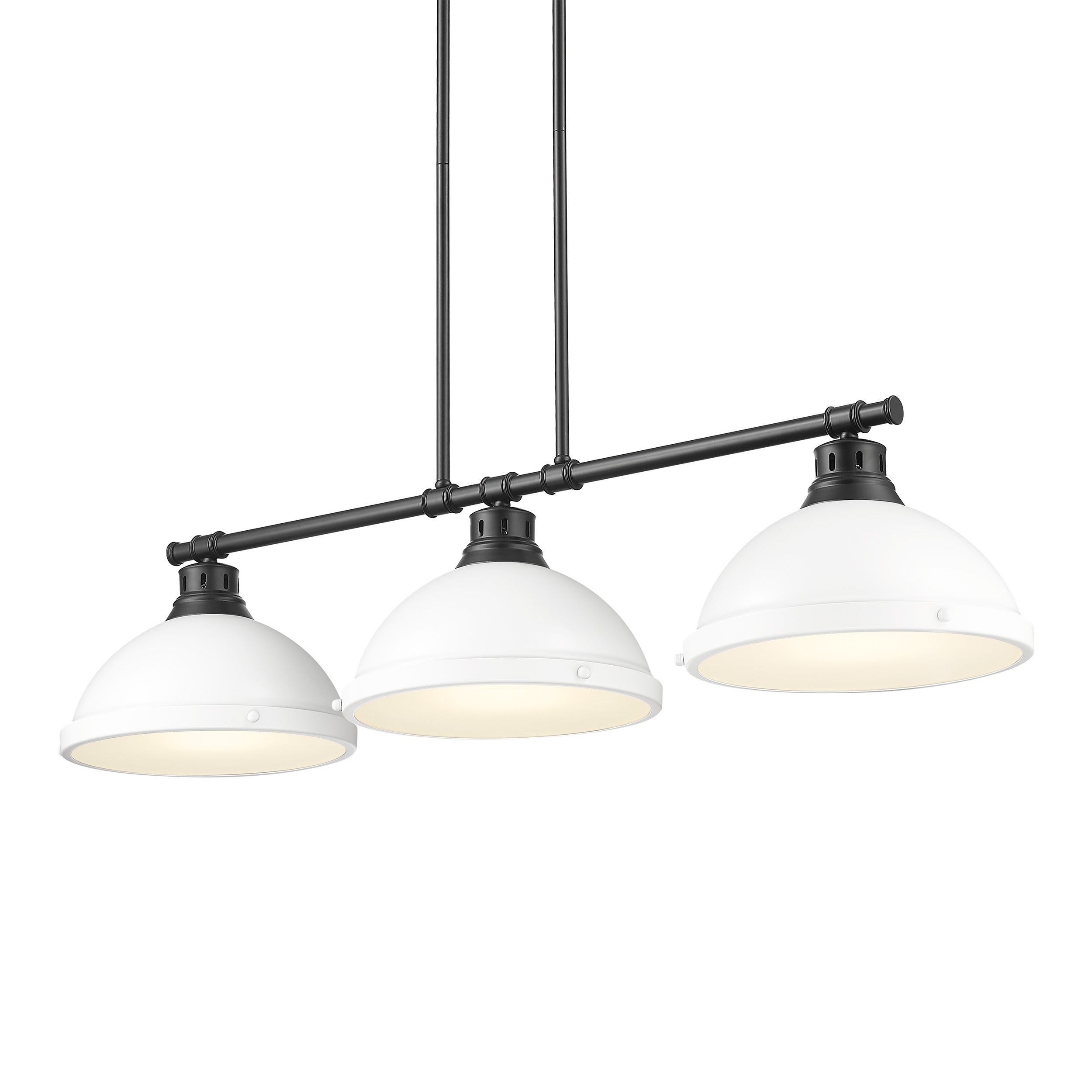 Yep by Golden Lighting Duncan 3-light Island Light in Matte Black and Matte White shade - - Golden Lighting