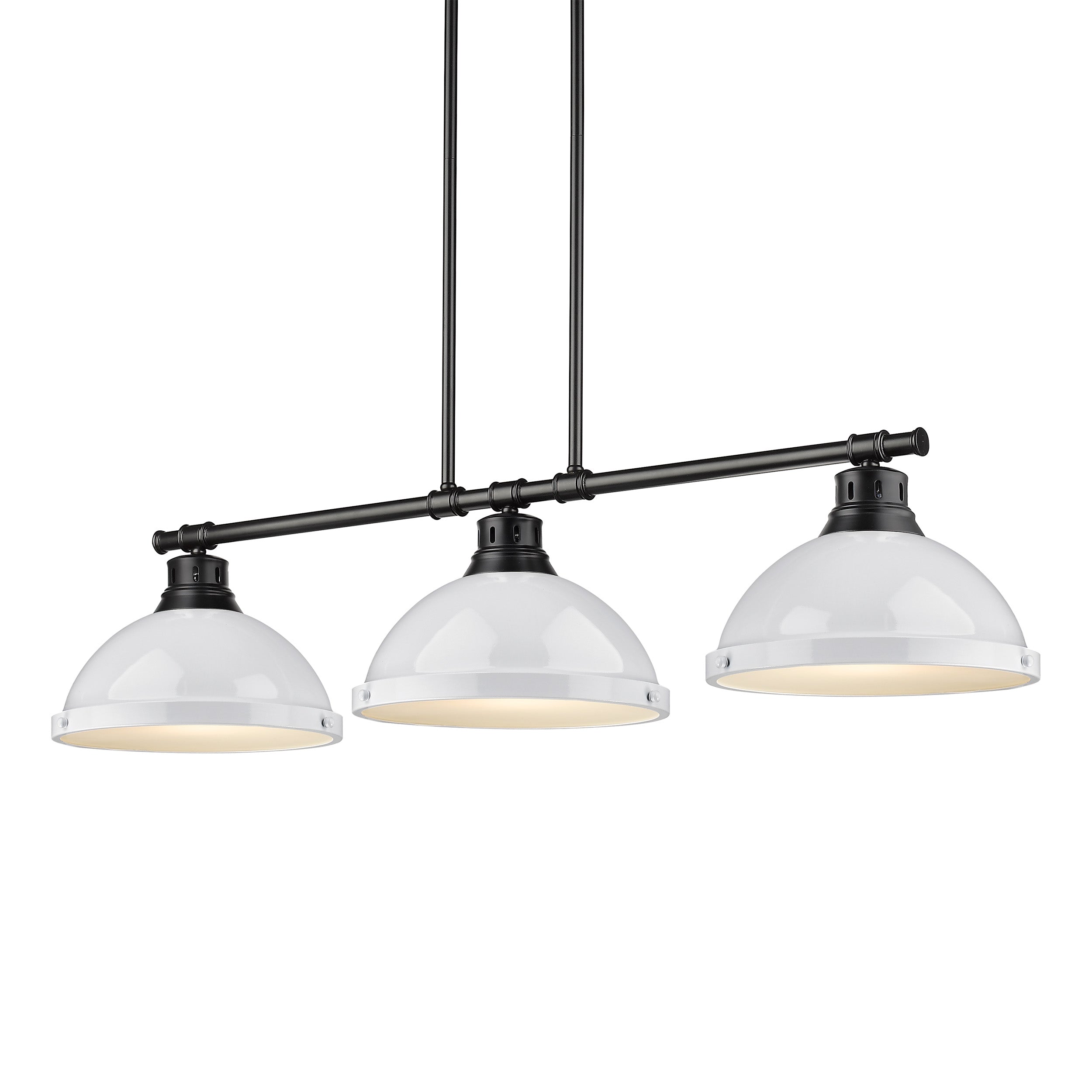 Yep by Golden Lighting Duncan 3-light Island Light in Matte Black and White shade - - Golden Lighting