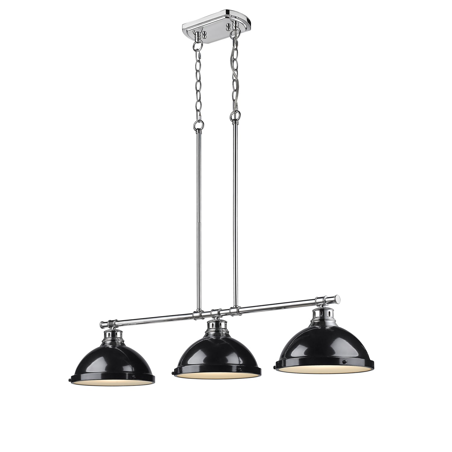 Yep by Golden Lighting Duncan 3-light Island Light in Chrome and Black shade - - Golden Lighting