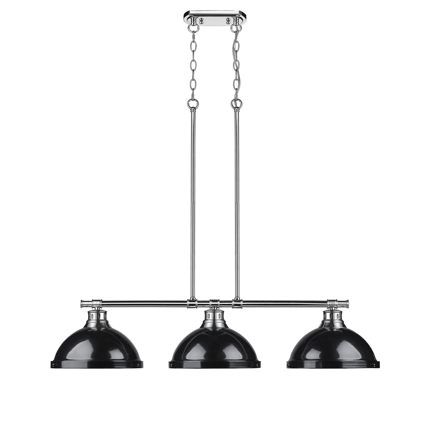 Yep by Golden Lighting Duncan 3-light Island Light in Chrome and Black shade - - Golden Lighting
