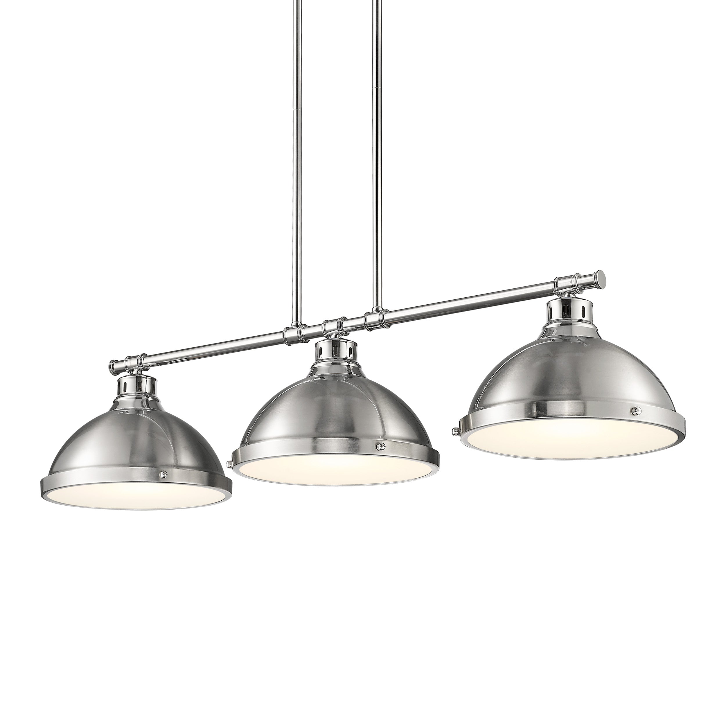 Yep by Golden Lighting Duncan 3-light Island Light in Chrome and Pewter shade - - Golden Lighting