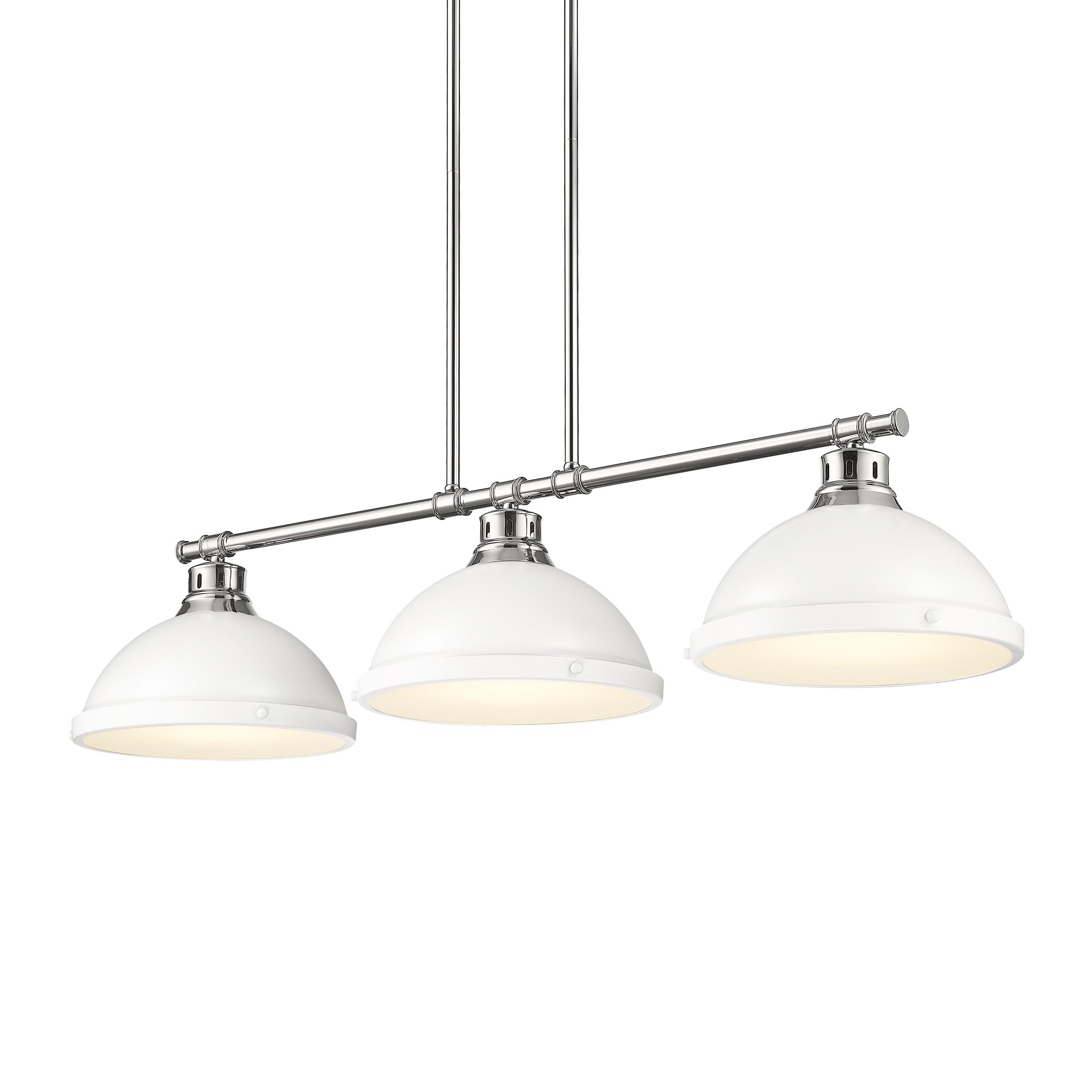 Yep by Golden Lighting Duncan 3-light Island Light in Chrome and Matte White shade - - Golden Lighting