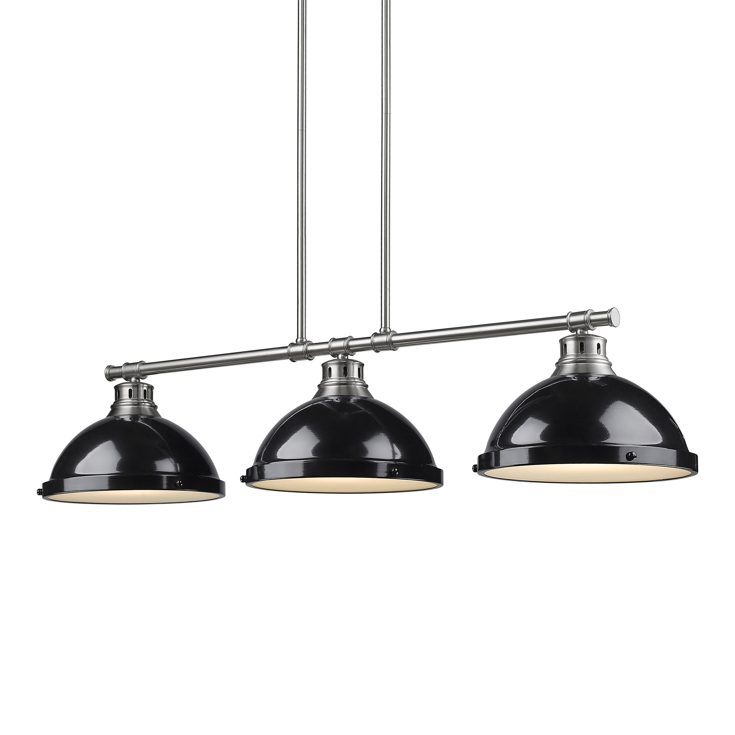 Yep by Golden Lighting Duncan 3-light Island Light in Pewter and Black shade - - Golden Lighting