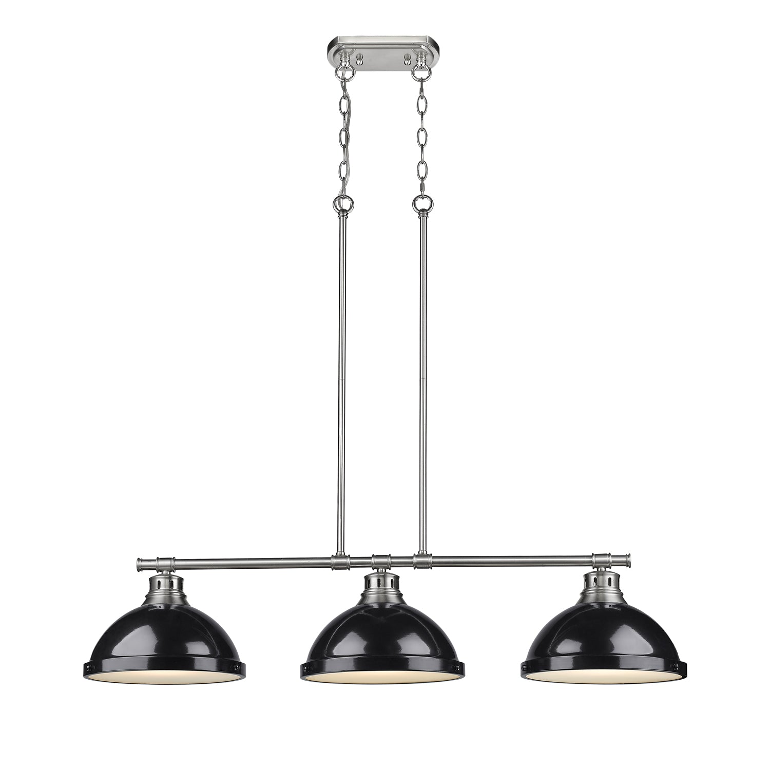Duncan Small Pendant with Rod in Chrome with Matte Navy - Default Title - Golden Lighting