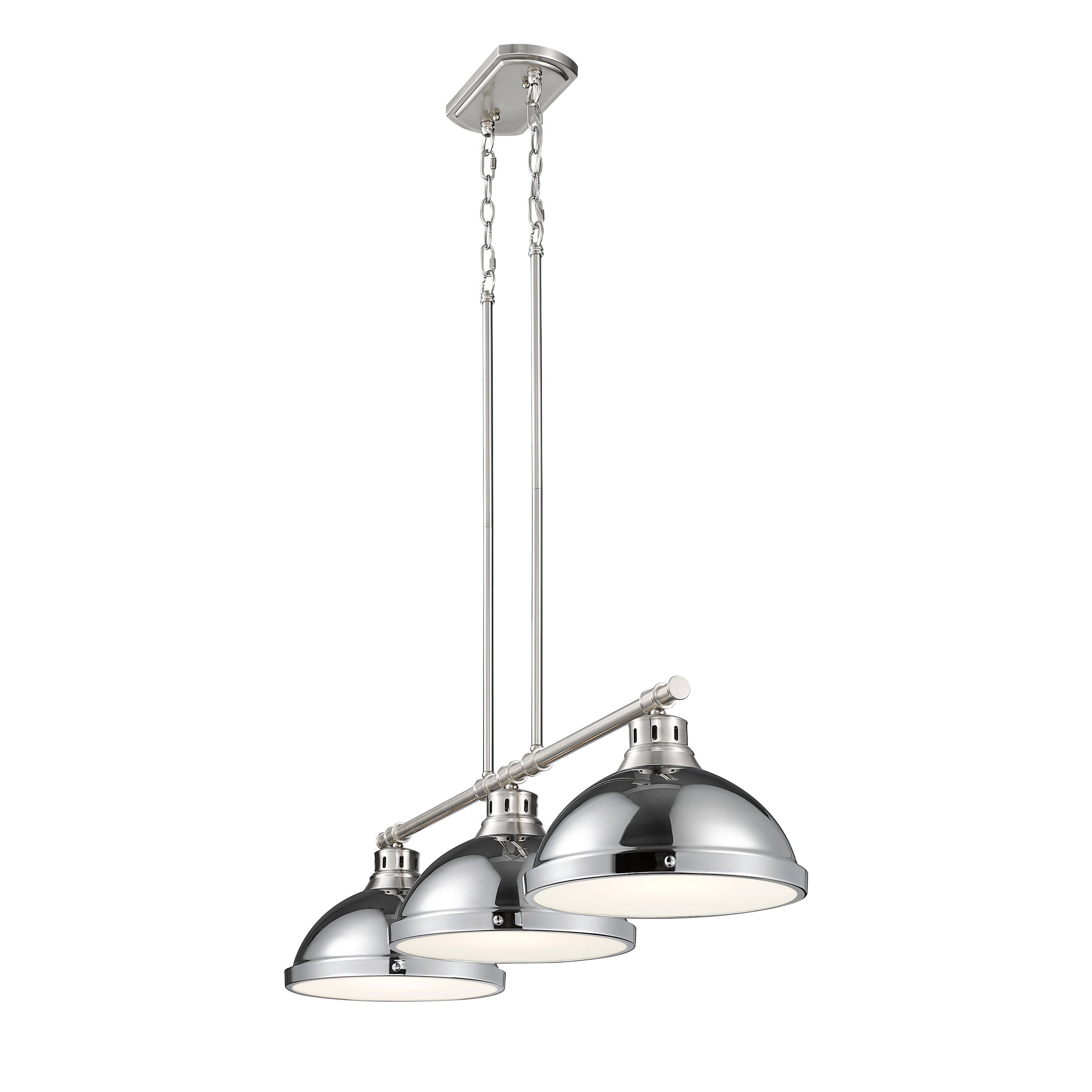 Yep by Golden Lighting Duncan 3-light Island Light in Pewter and Chrome shade - - Golden Lighting