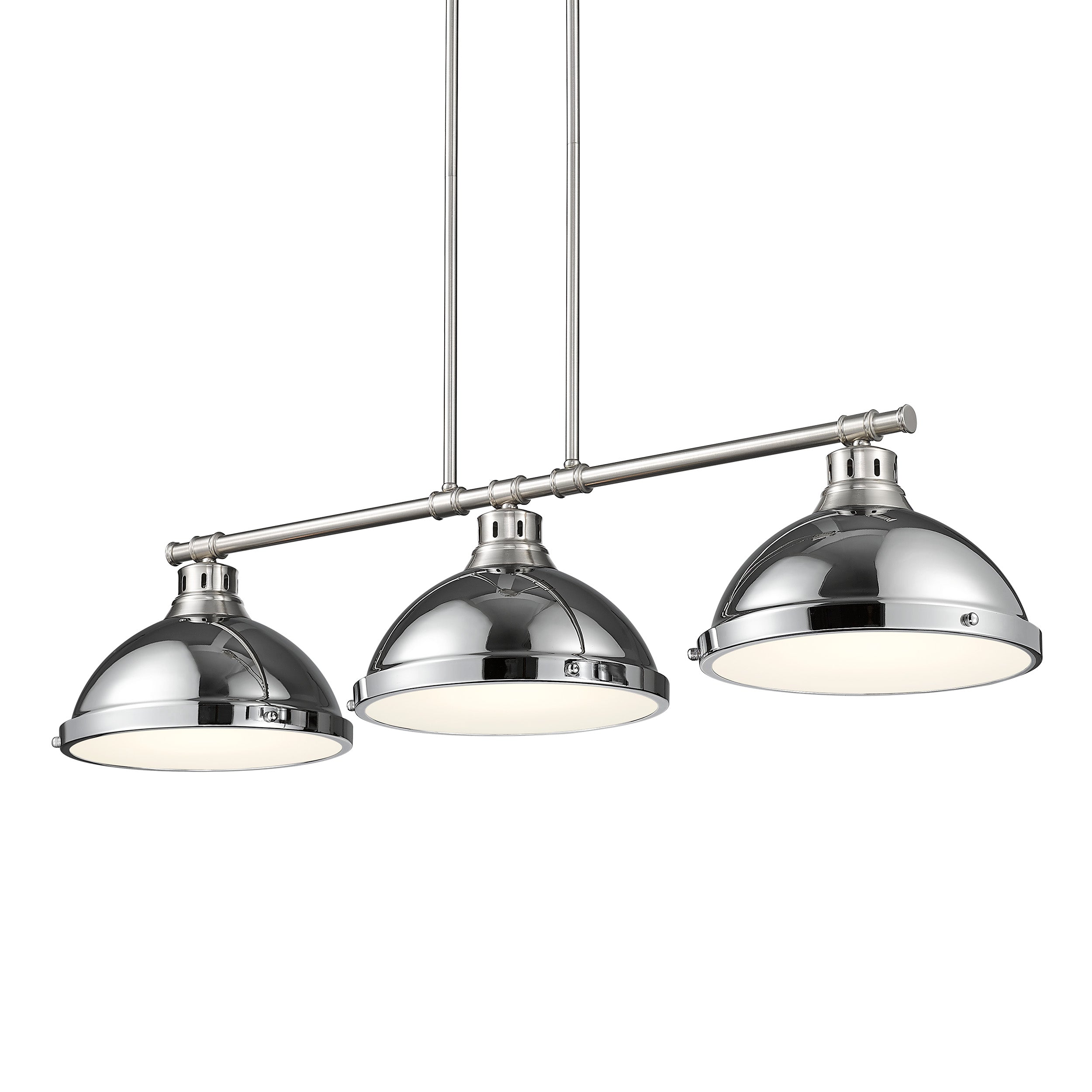 Yep by Golden Lighting Duncan 3-light Island Light in Pewter and Chrome shade - - Golden Lighting