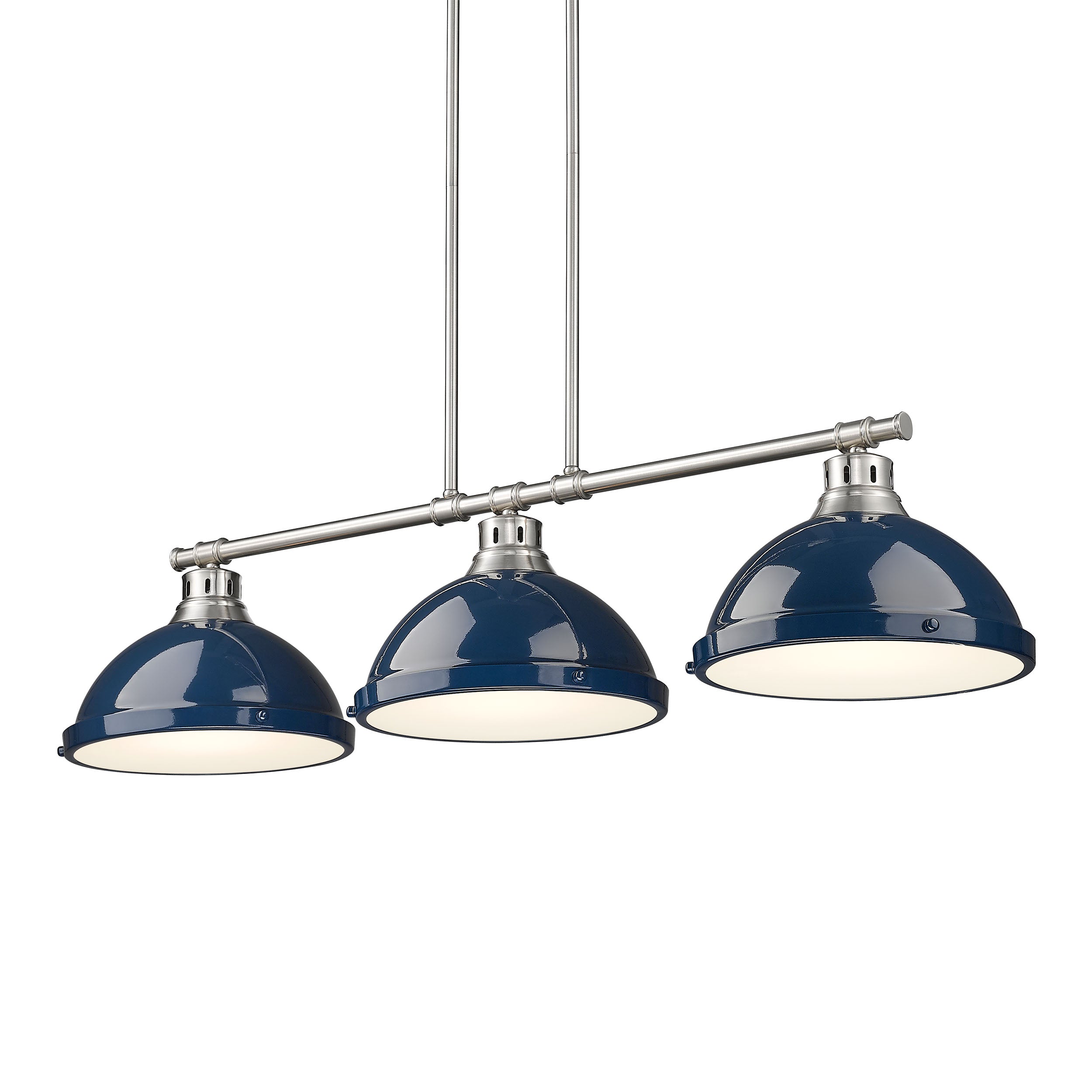 Yep by Golden Lighting Duncan 3-light Island Light in Pewter and Navy Blue shade - - Golden Lighting